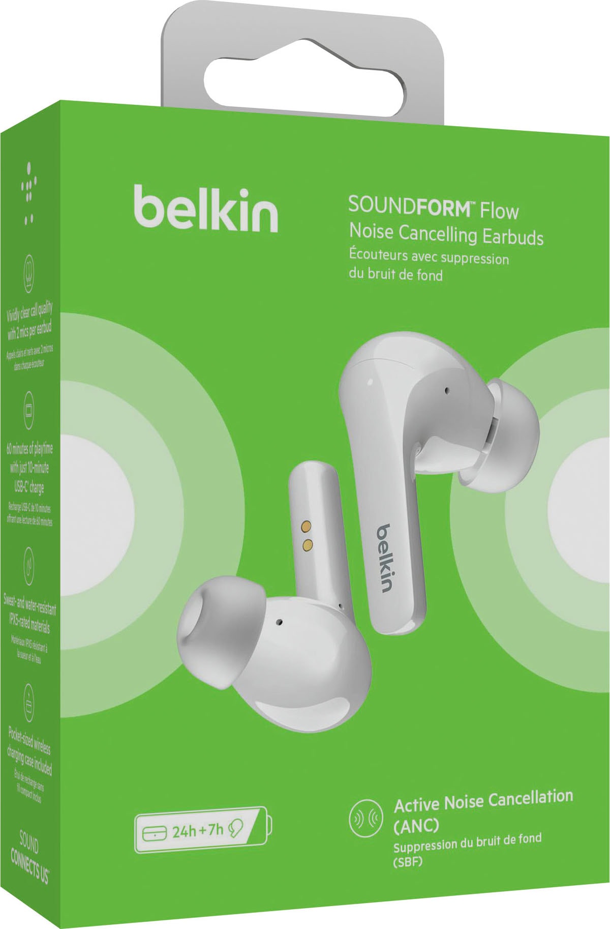 Belkin In-Ear-Kopfhörer »SOUNDFORM Flow«, Active Noise Cancelling (ANC)-Freisprechfunktion, mit Noise Cancelling