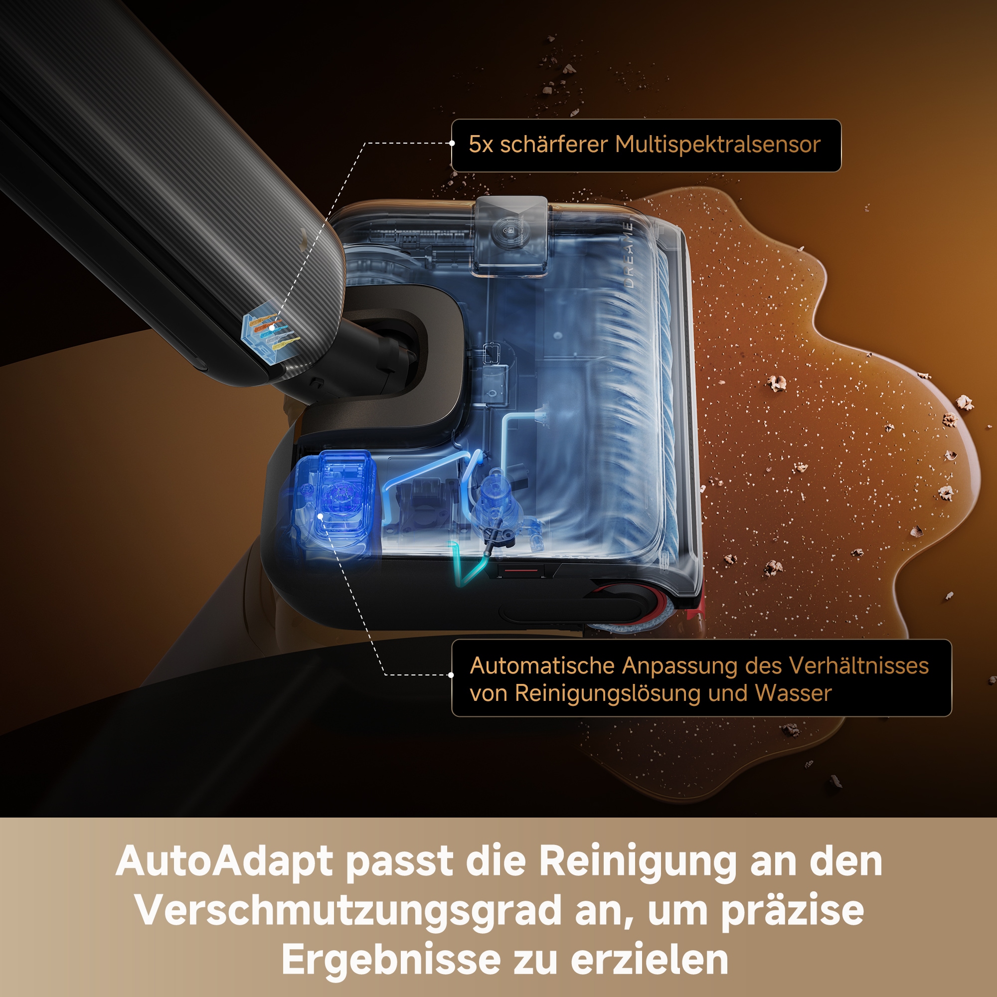 Dreame Nass-Trocken-Akkusauger »T16 Pro Heat« Heißwasser-Wischen, Ecken- und Kantenreinigung, Anti-Verhedderung