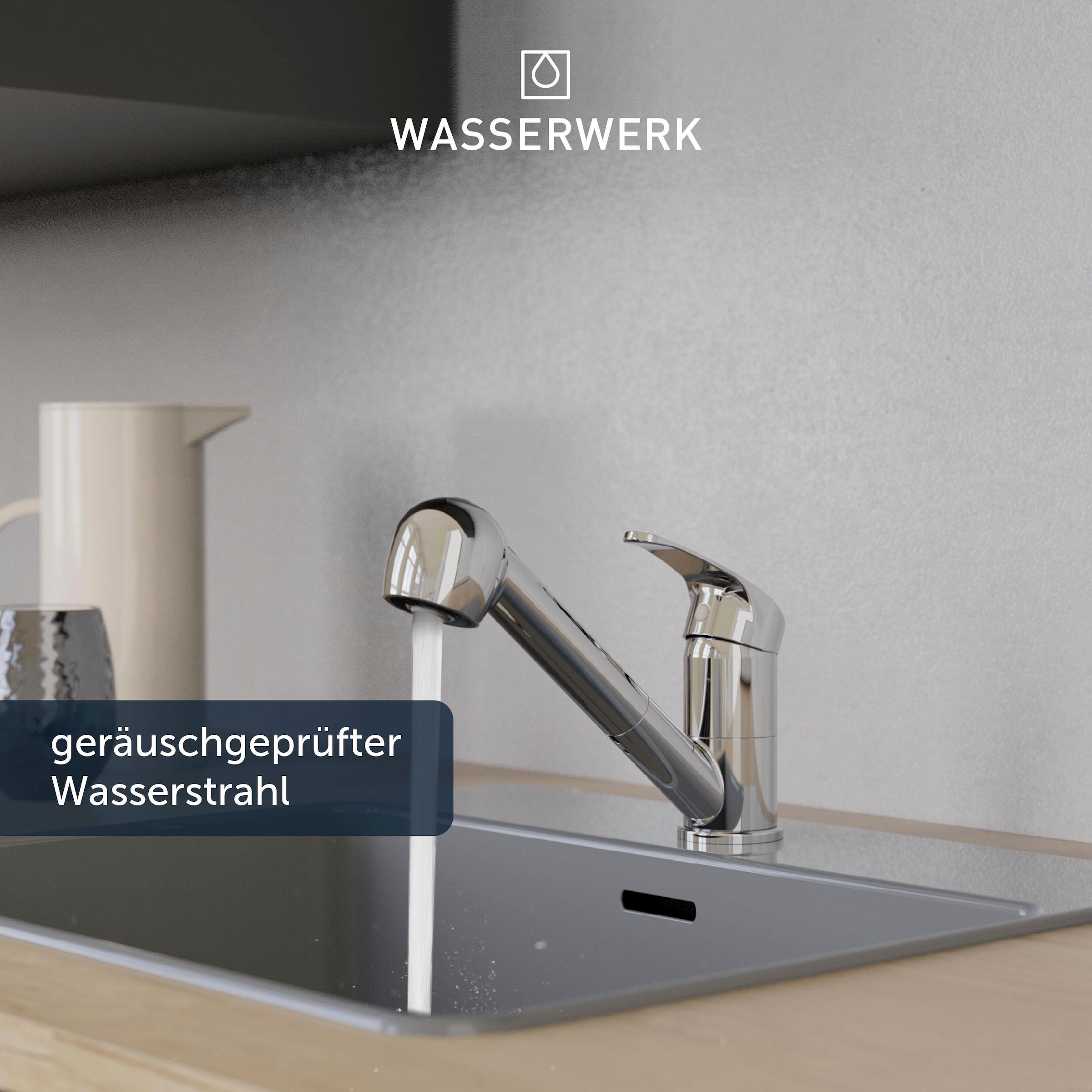 WASSERWERK Spültischarmatur »WK 7, Wasserhahn, Küche, Einhebelmischer«, 90° schwenkbar, 2-fach verstellb., herausziehbar