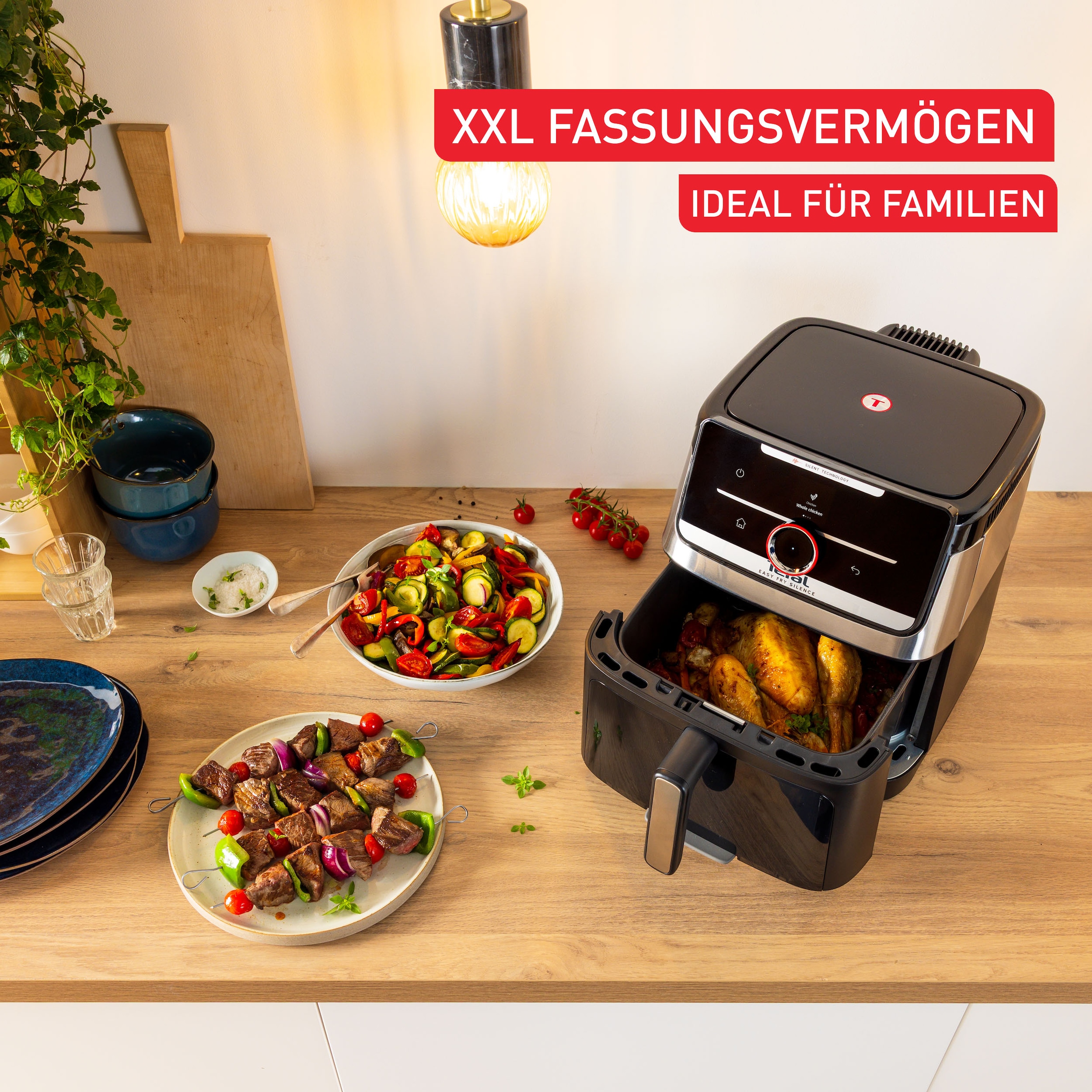 Tefal Heißluftfritteuse »Easy Fry Smart & Silence XXL« 1800 W über 55 voreingestellte Programme, abnehmbares Frontelement, EY876D