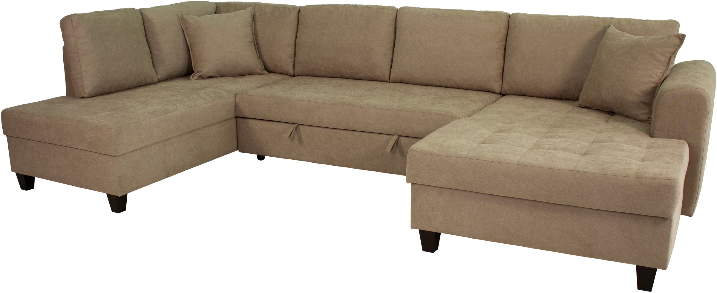 Trends by HG Wohnlandschaft »Moritz, U-Form« inkl. Bettfunktion und Bettkasten, inkl. 2 Zierkissen