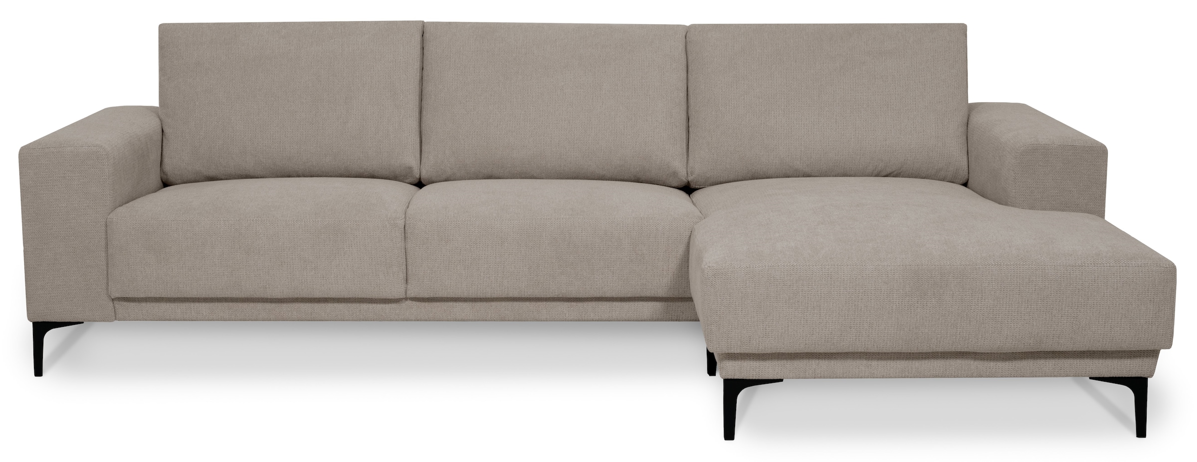 Places of Style Ecksofa »Xander, L-Form,«, Breite 280 cm, Soft-Touch Chenille, schwarze Metallfüßen