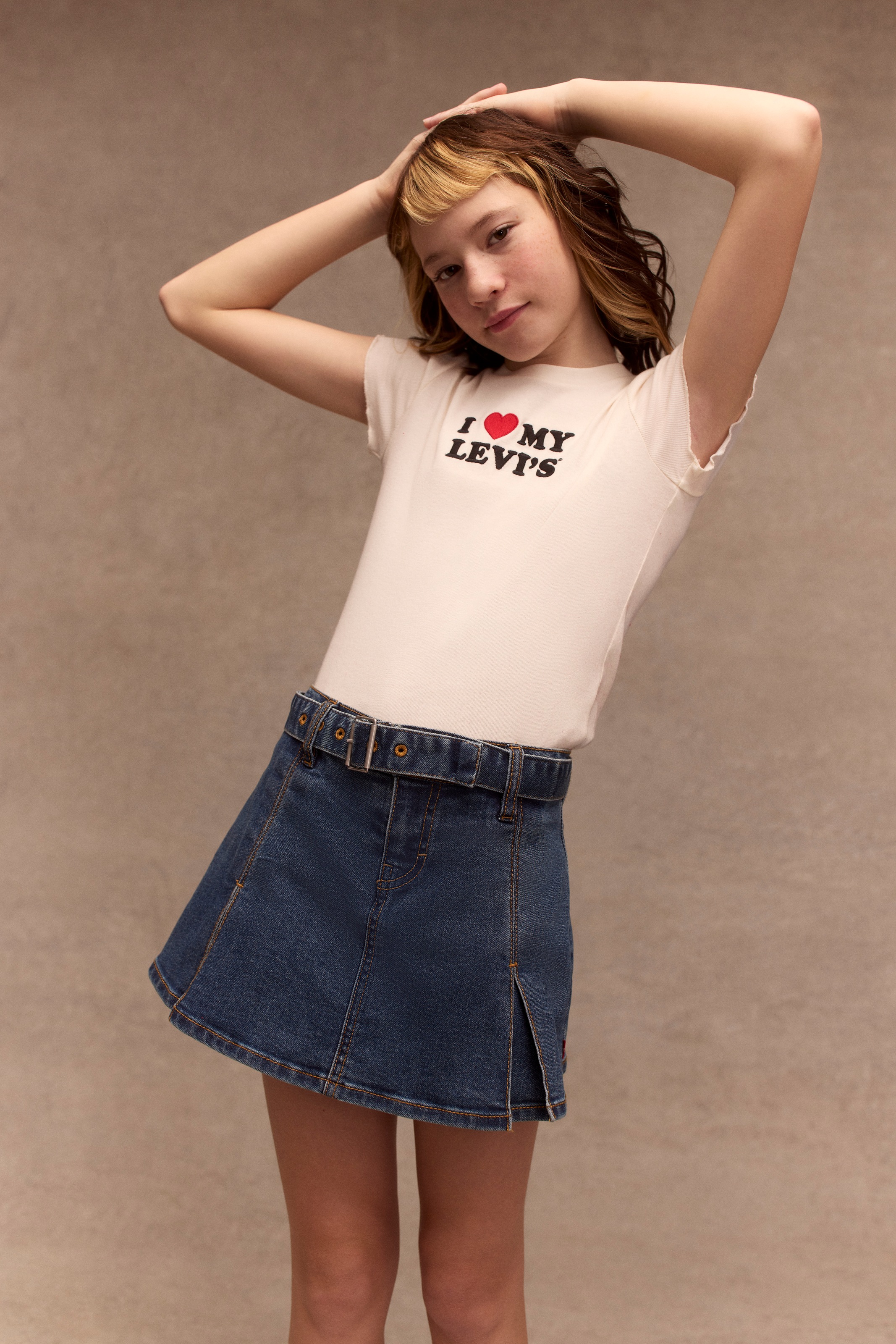 Levi's® Kids Jeansrock »LVG PLEATED SKORT W BELT« Denim-Rock-Shorts mit Jeans-Gürtel - für Girls