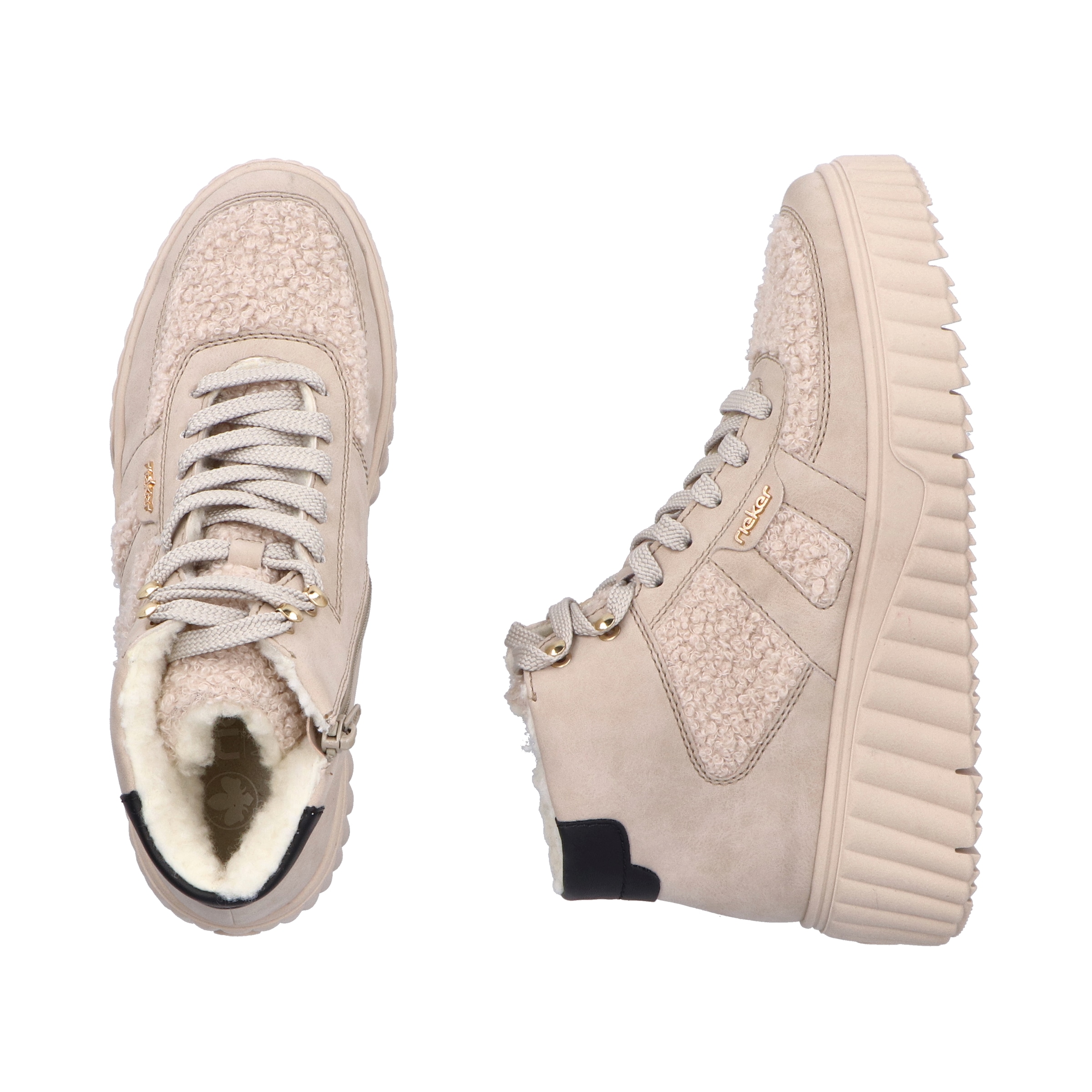 Rieker Winterboots  Schnürboots, High Top Sneaker, Stiefelette mit gepolstertem Schaftrand