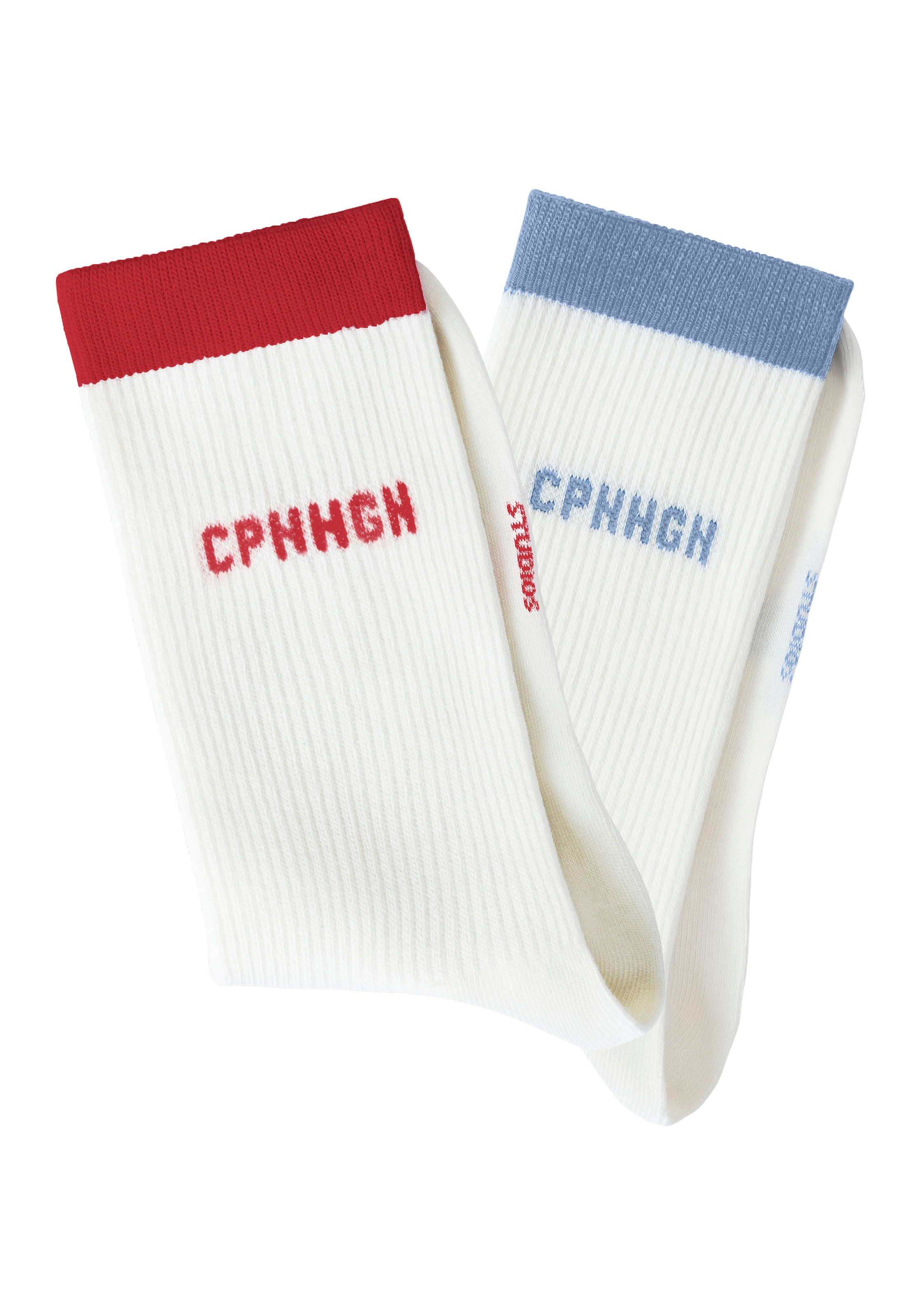 Copenhagen Studios Tennissocken, (Packung, 2 Paar), mit kontrastfarbenem Bund
