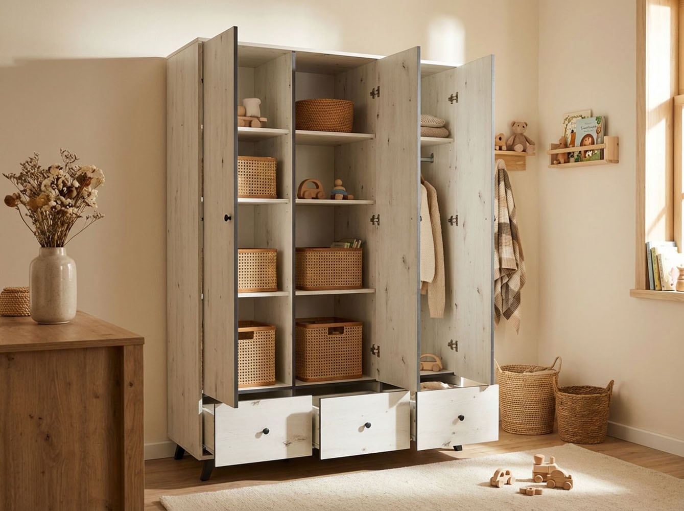 arthur berndt Kleiderschrank »Kinderkleiderschrank »Lavea« 3-türig«