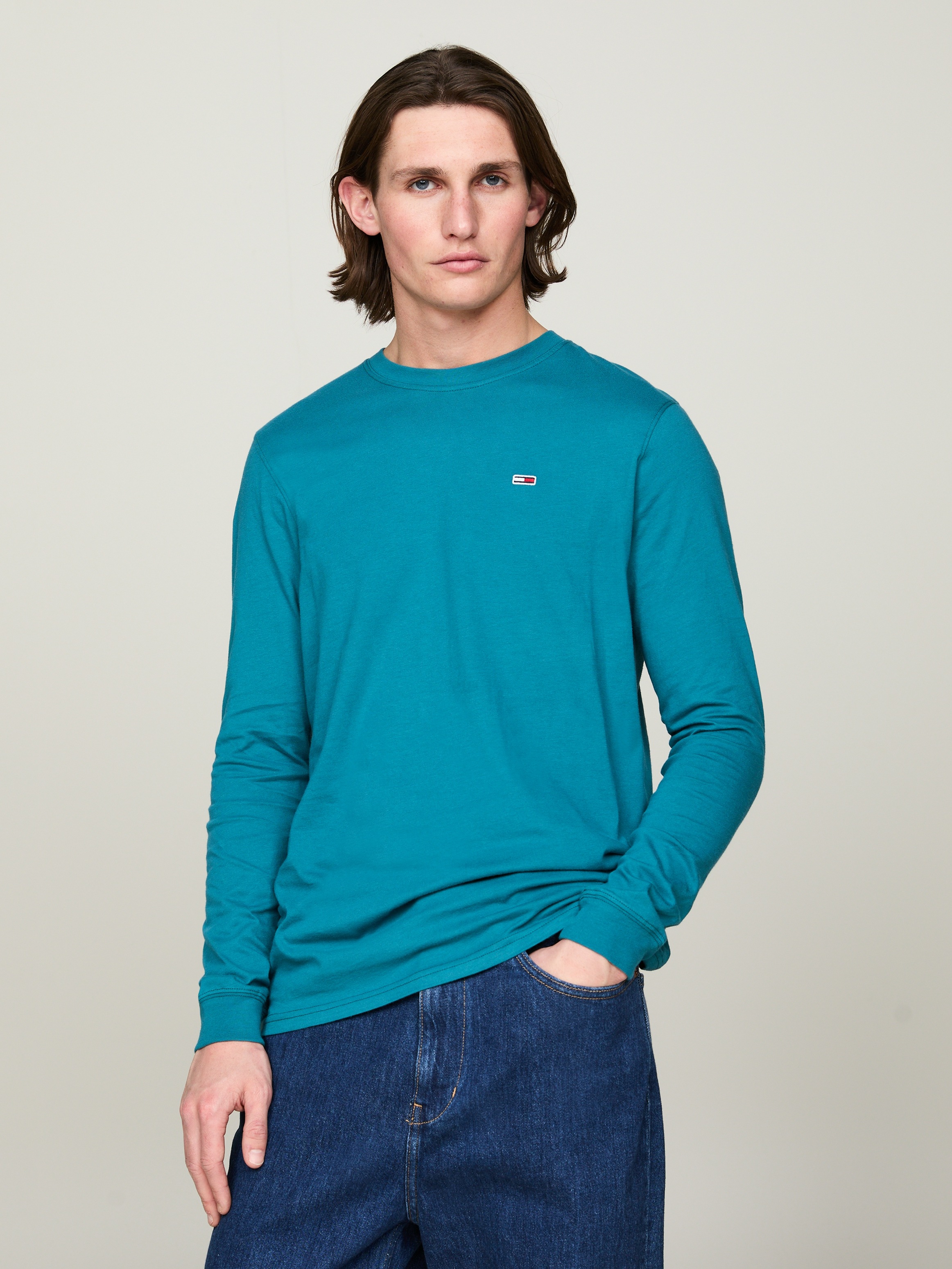 Tommy Jeans Plus Langarmshirt »TJM SLIM 2PACK L/S EXT«, (Packung, 2er-Pack), mit Rundhalsausschnitt
