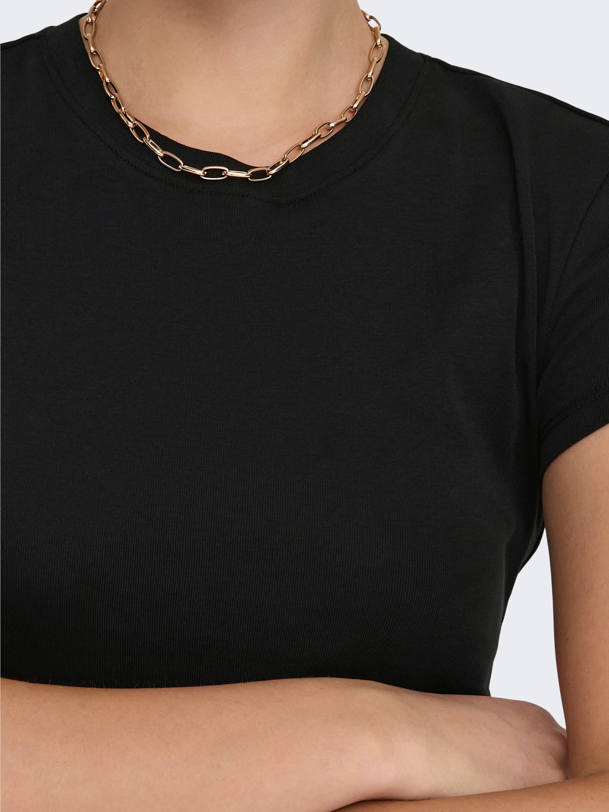 ONLY Kurzarmshirt »ONLELINA S/S O-NECK SHORT TOP JRS NOOS«