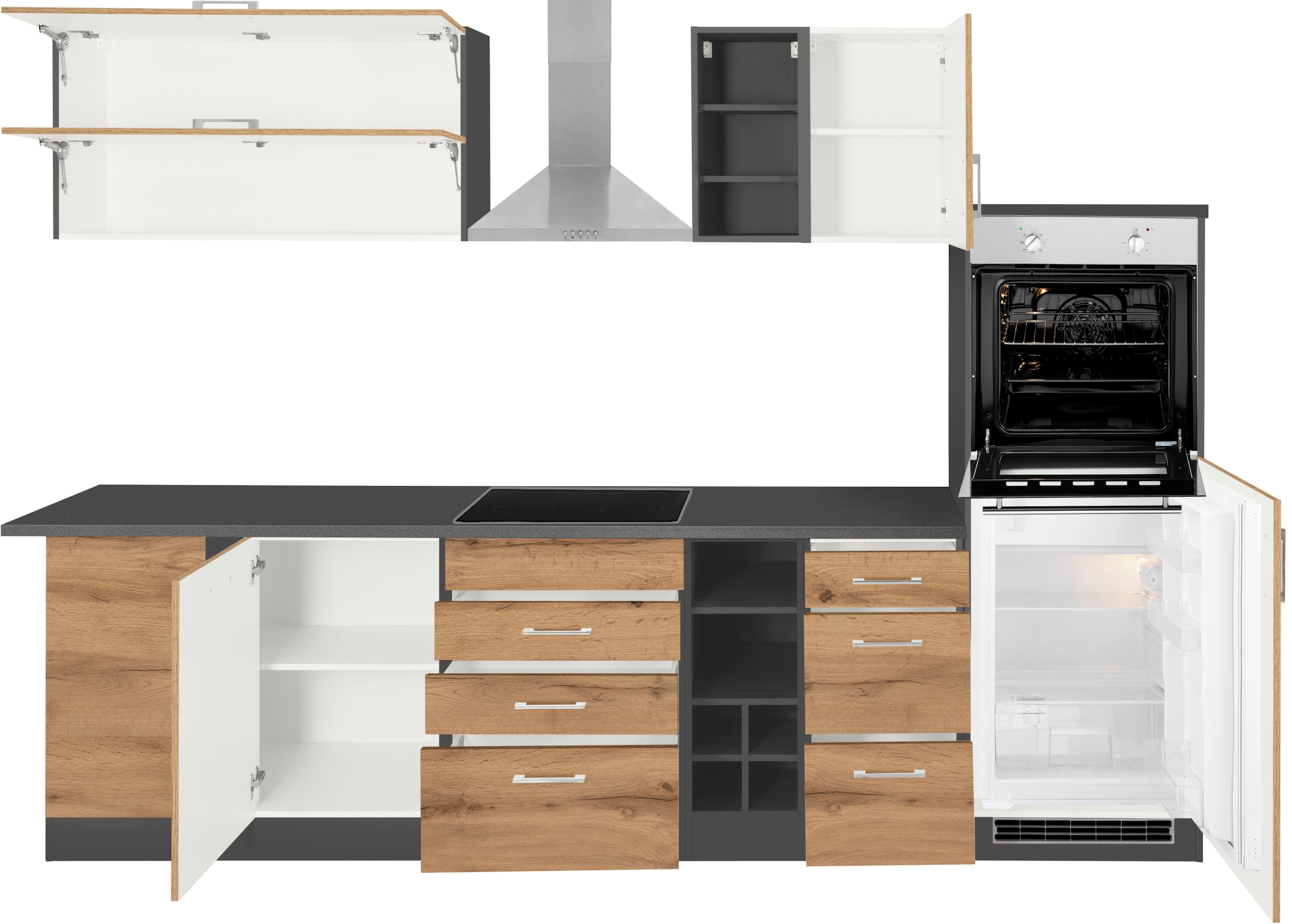 KOCHSTATION Winkelküche »KS-Colmar« ohne E-Geräte, Stellbreite 210/300 cm