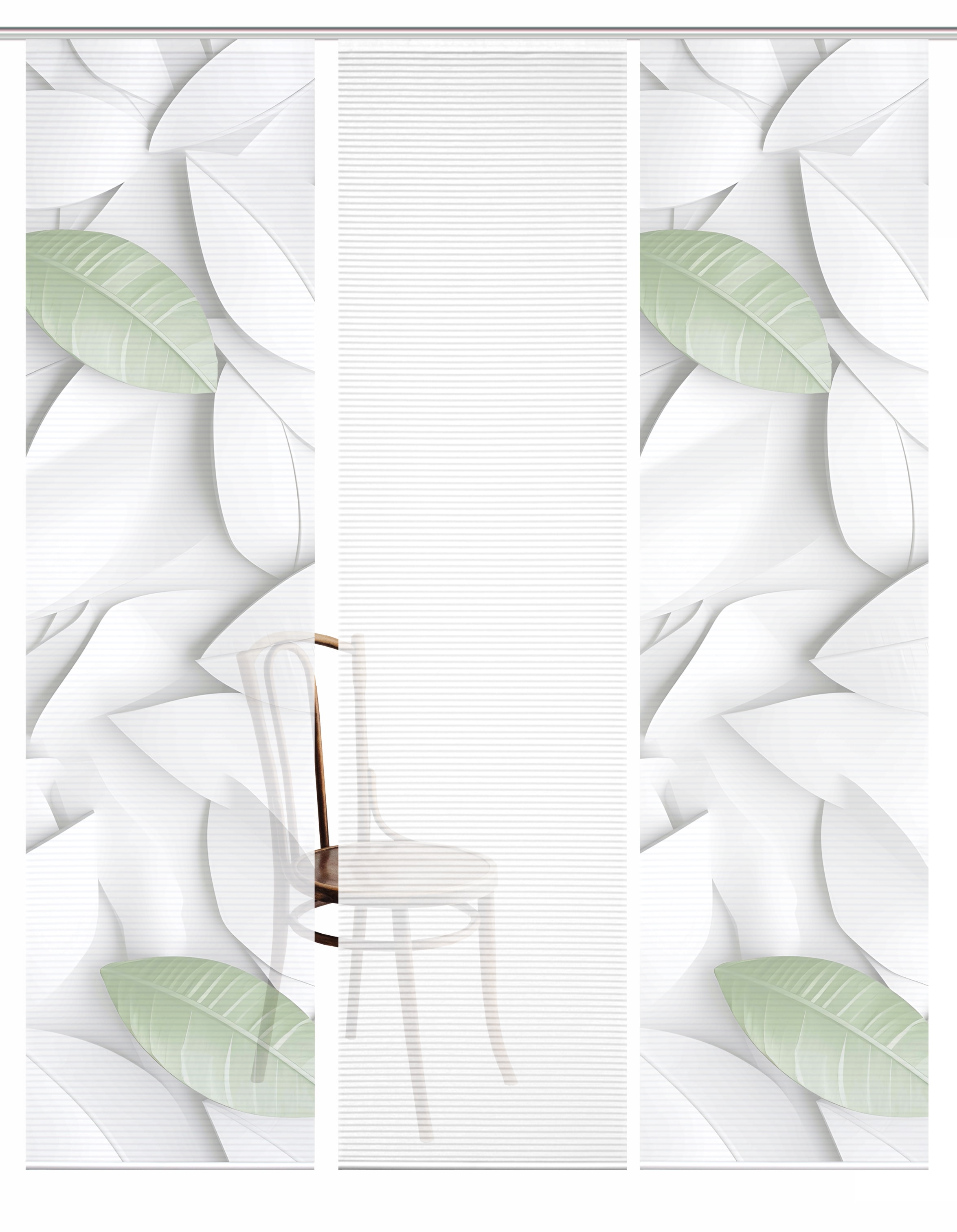 HOME in green Schiebegardine »LISON« Paneelwagen 3 Stk. tlg. SET DIGITALDRUCK,BAMBUSOPTIK RECYCELT