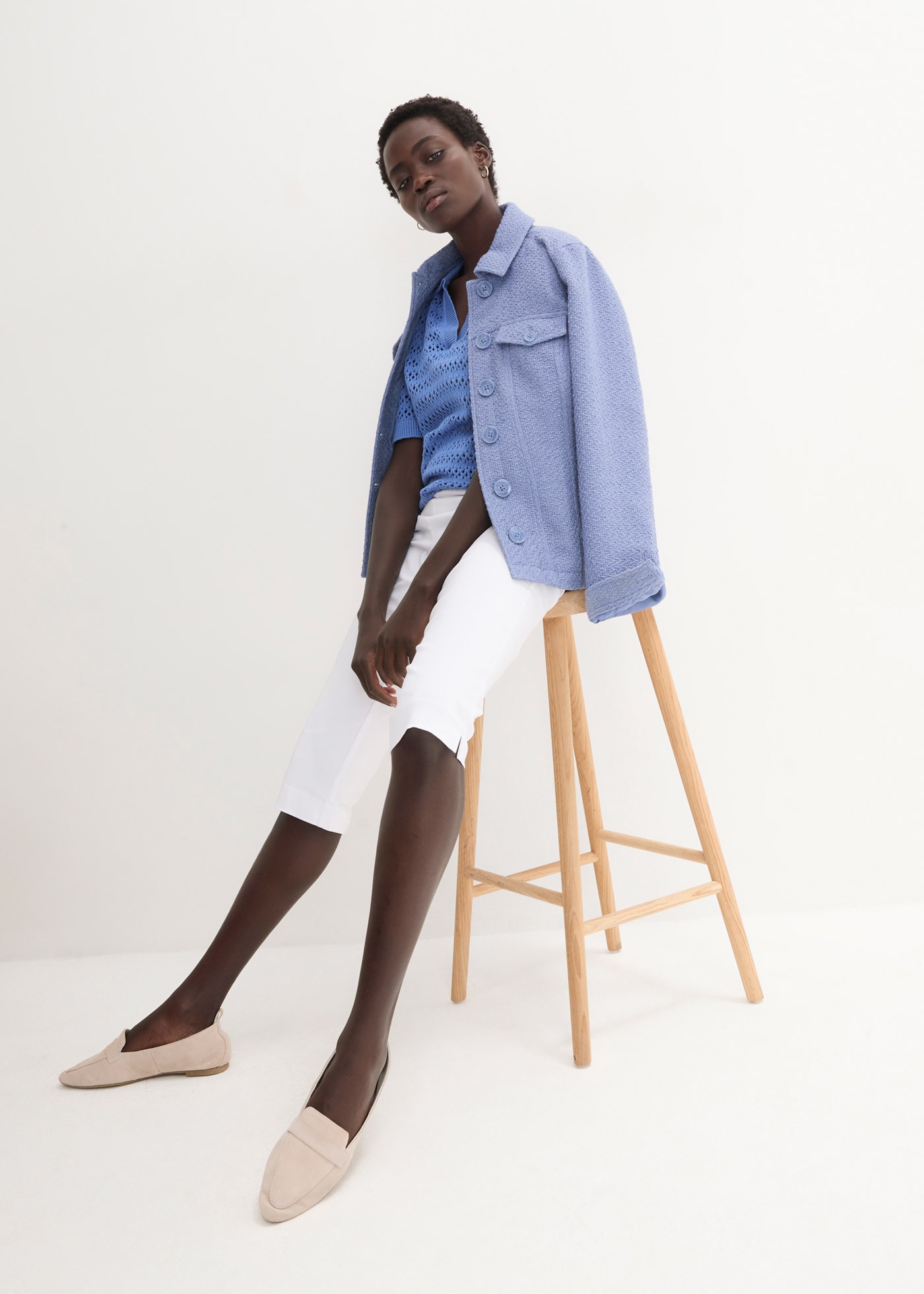 bonprix Caprihose  aus überwiegend Viskose, mit Elasthan-Anteil, figurnahe Passform