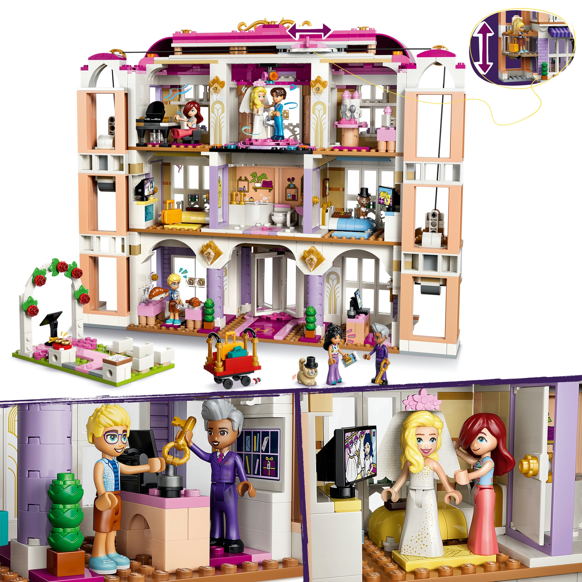 LEGO® Konstruktionsspielsteine »Das Grandhotel von Heartlake City (42704), LEGO Friends« Made in Europe