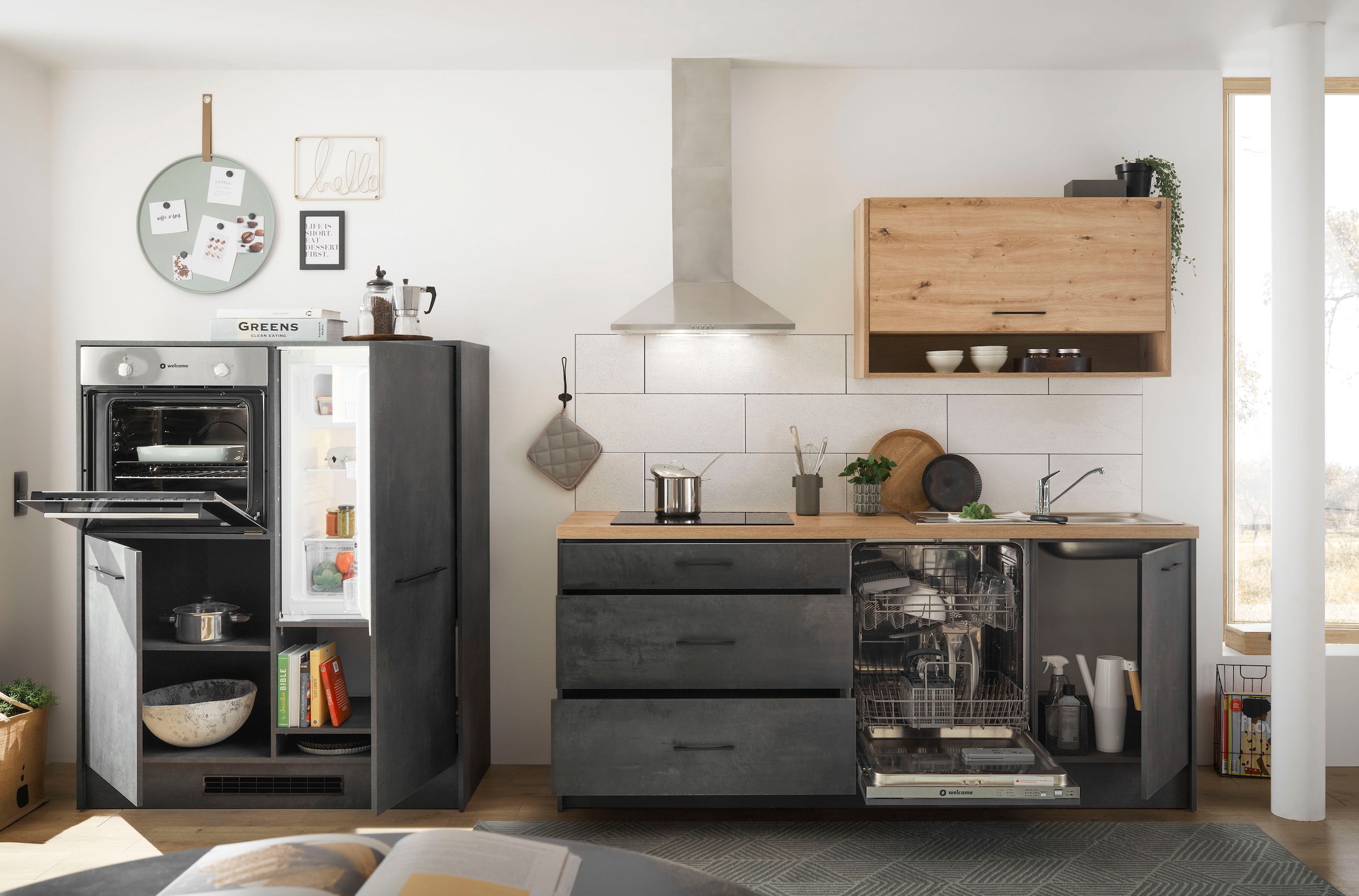 BASIC by Balculina Küche »Ronto«, Breite 326 cm, mit E-Geräten