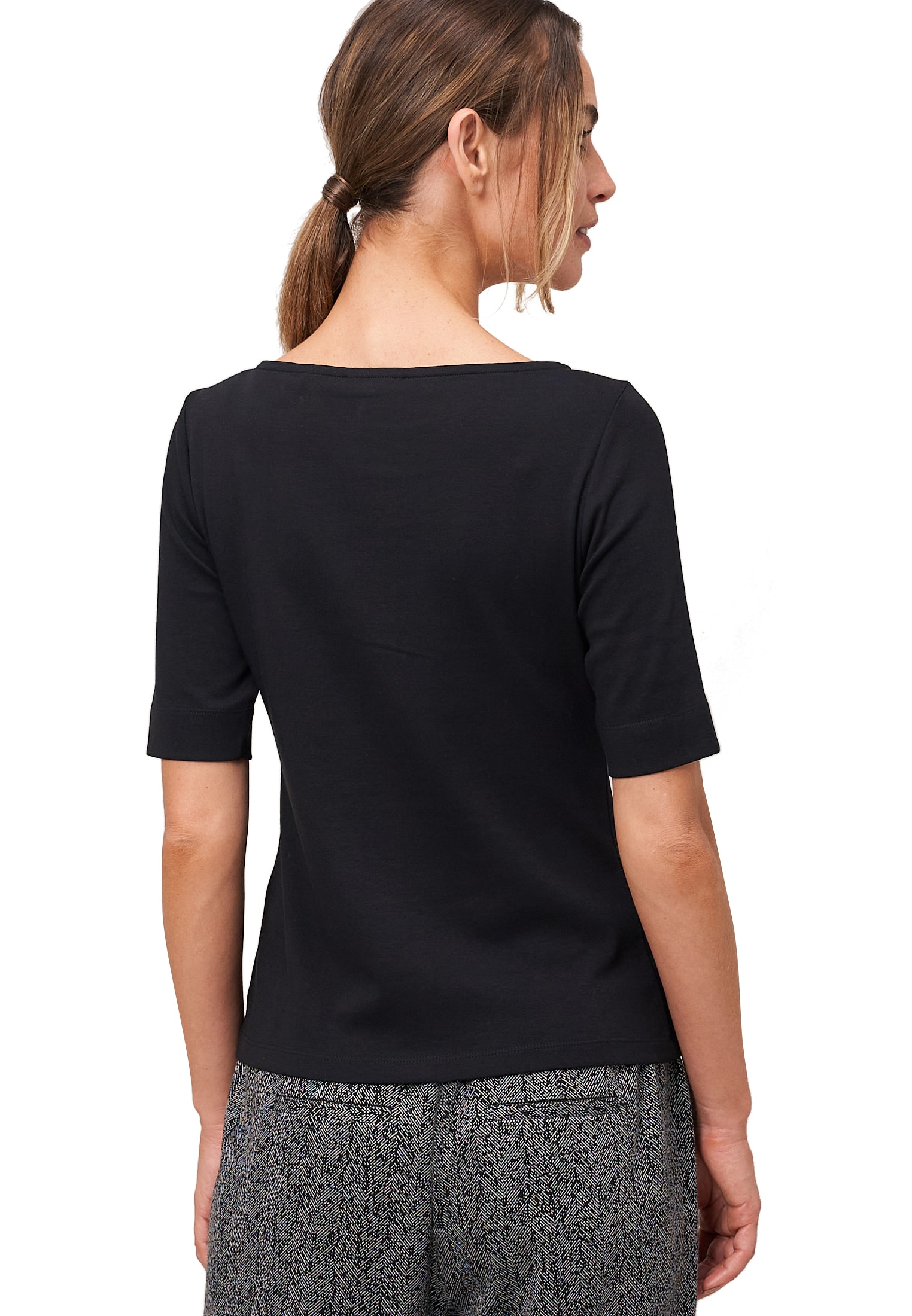 Zero T-Shirt »Baumwollshirt mit U-Boot Ausschnitt«