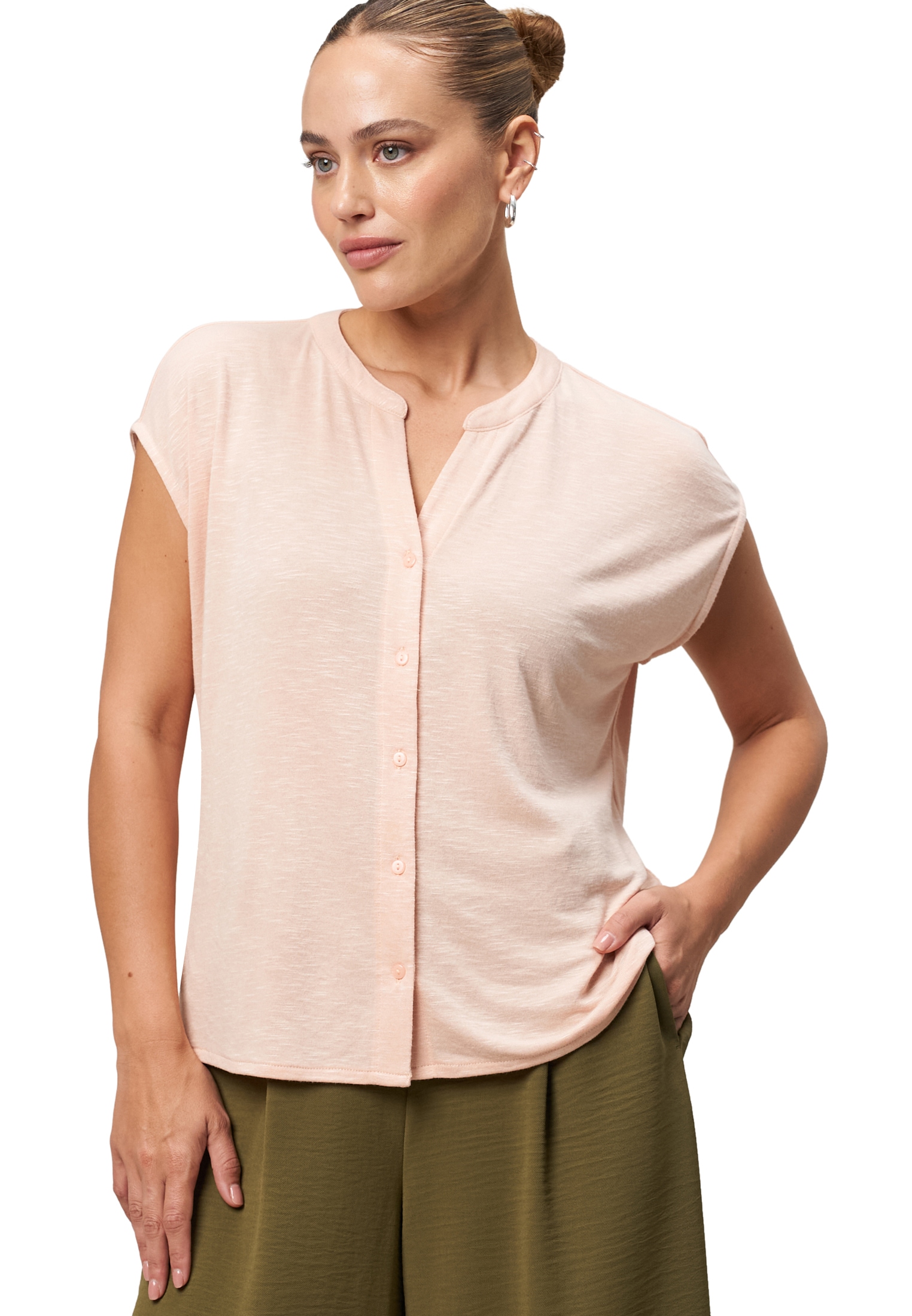 Zero Shirttop »Shirt mit Knopfleiste«