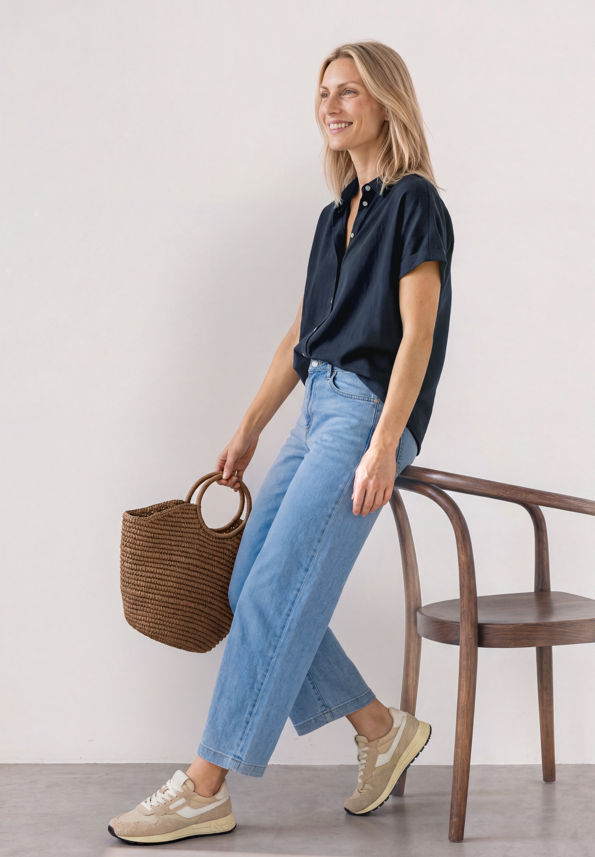 STREET ONE Kurzarmbluse Kurze Sommerbluse mit Splitneck