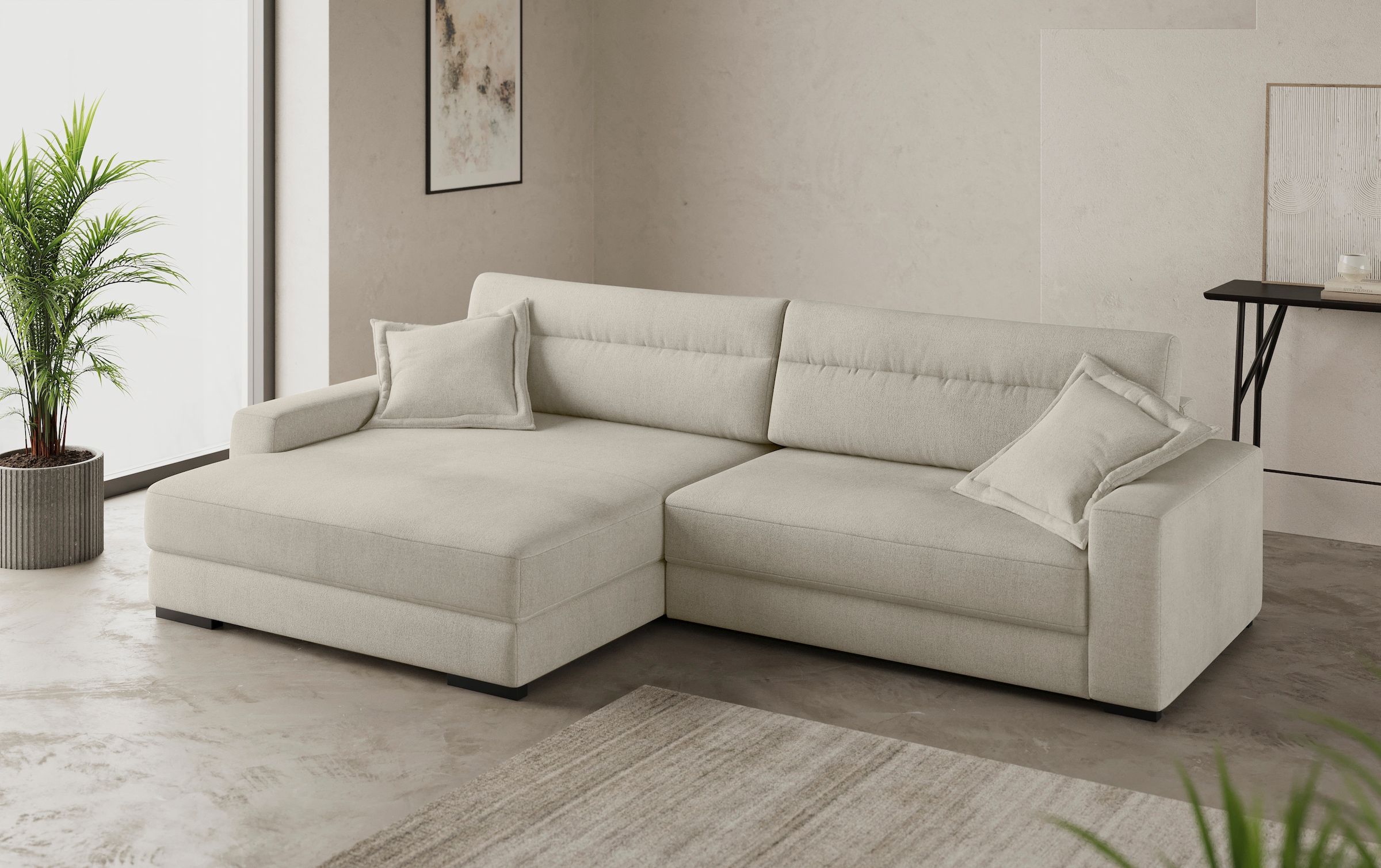 Mr. Couch Ecksofa »Marcello L-Form«, inklusive EasyBett und Bettkasten