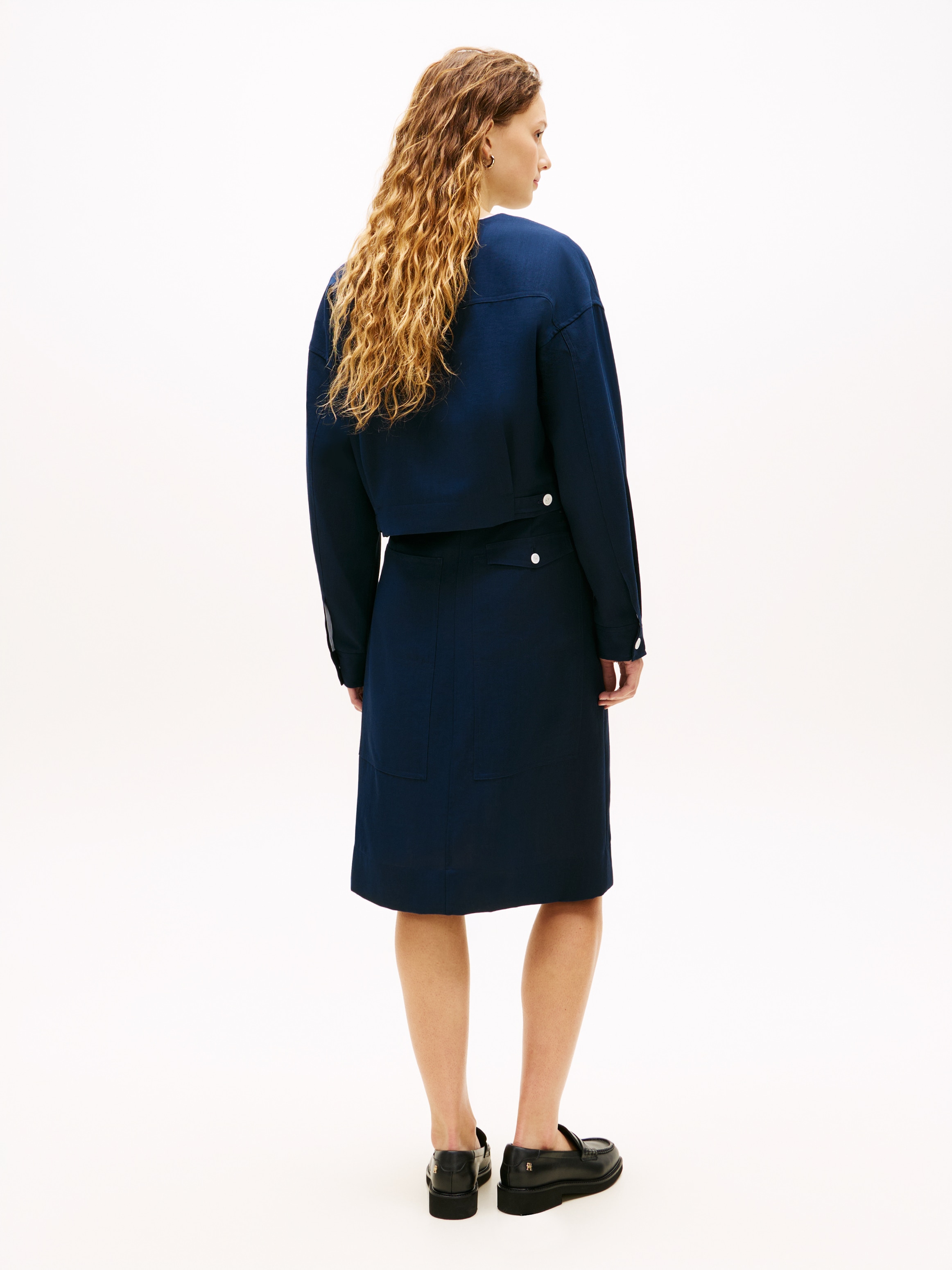 Tommy Hilfiger Kurzblazer »TAILORED UTILITY CROPPED JACKET« Boxy Fit, ohne Kragen