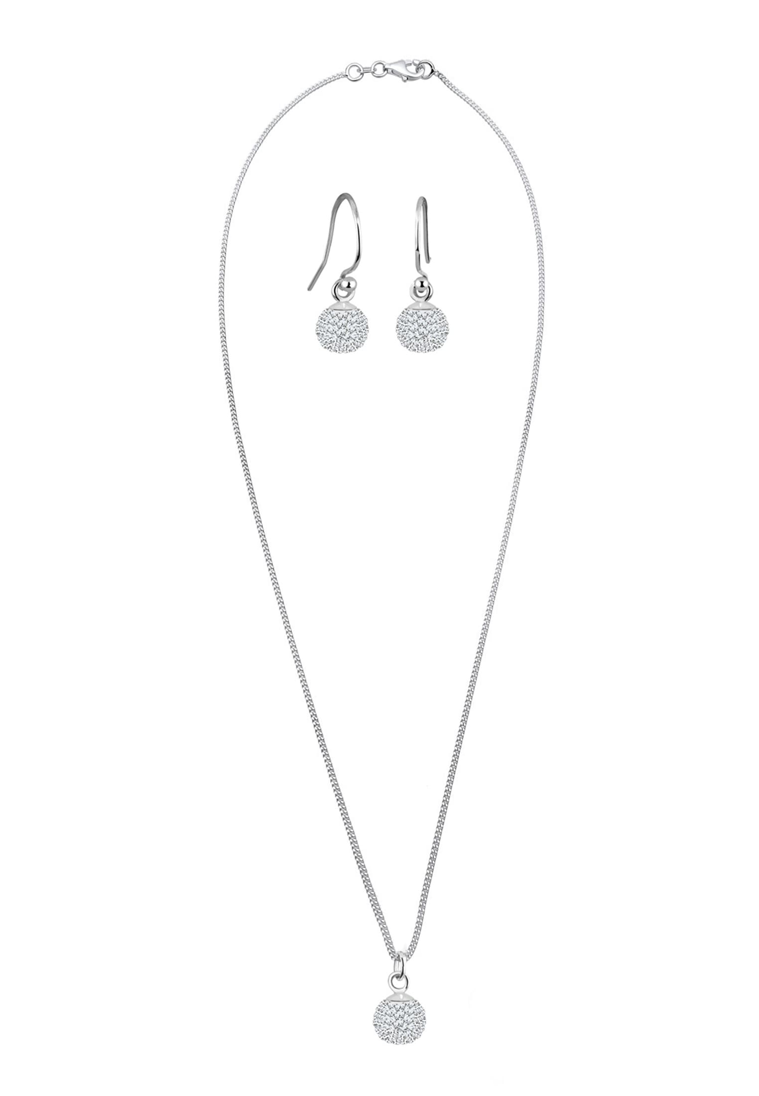 Elli Ohrring und Ketten Set »Schmuckset Kristalle Weiß 925 Sterling Silber«