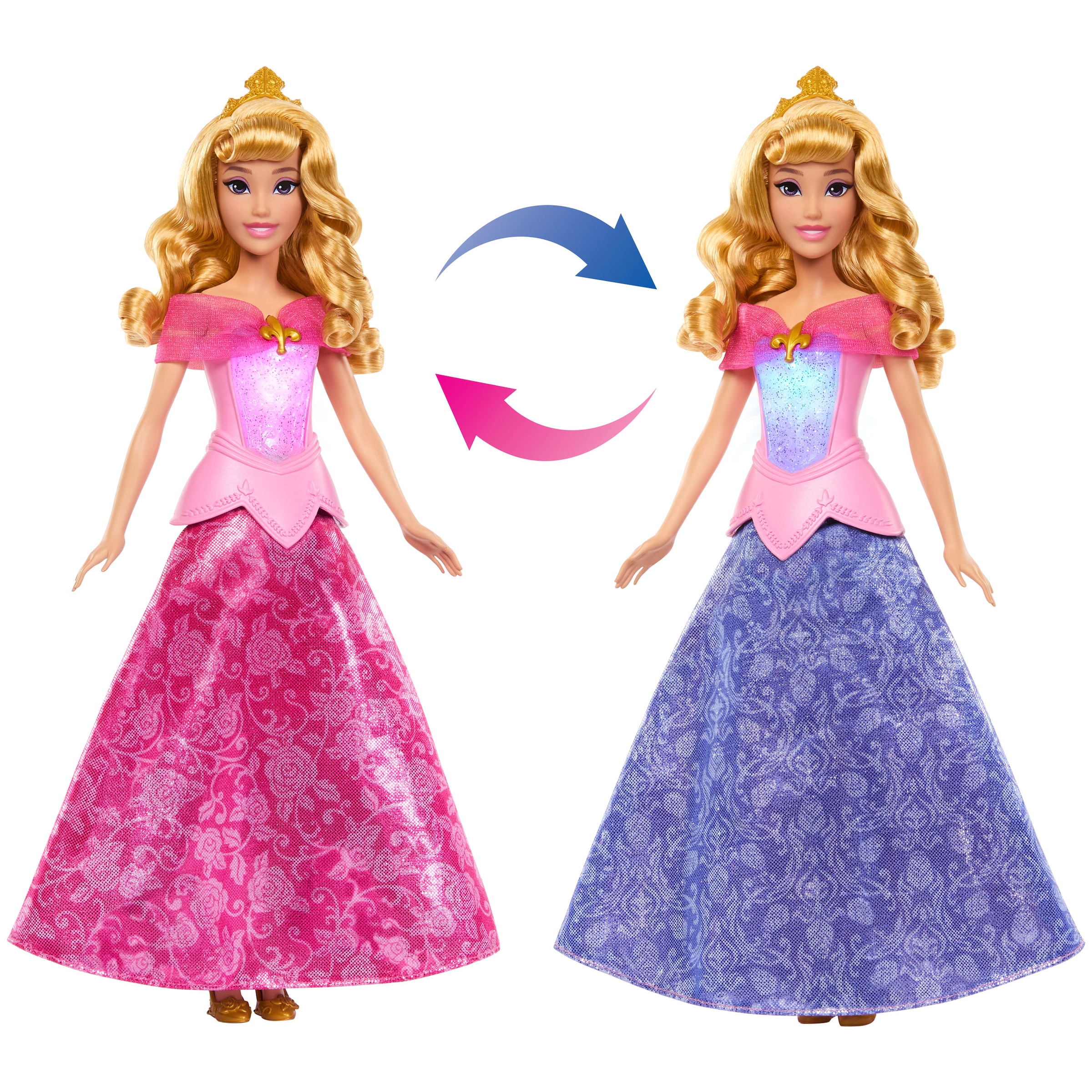 Mattel® Anziehpuppe »Disney Prinzessin Aurora Verwandlungs-Puppe« mit Leuchtfunktion