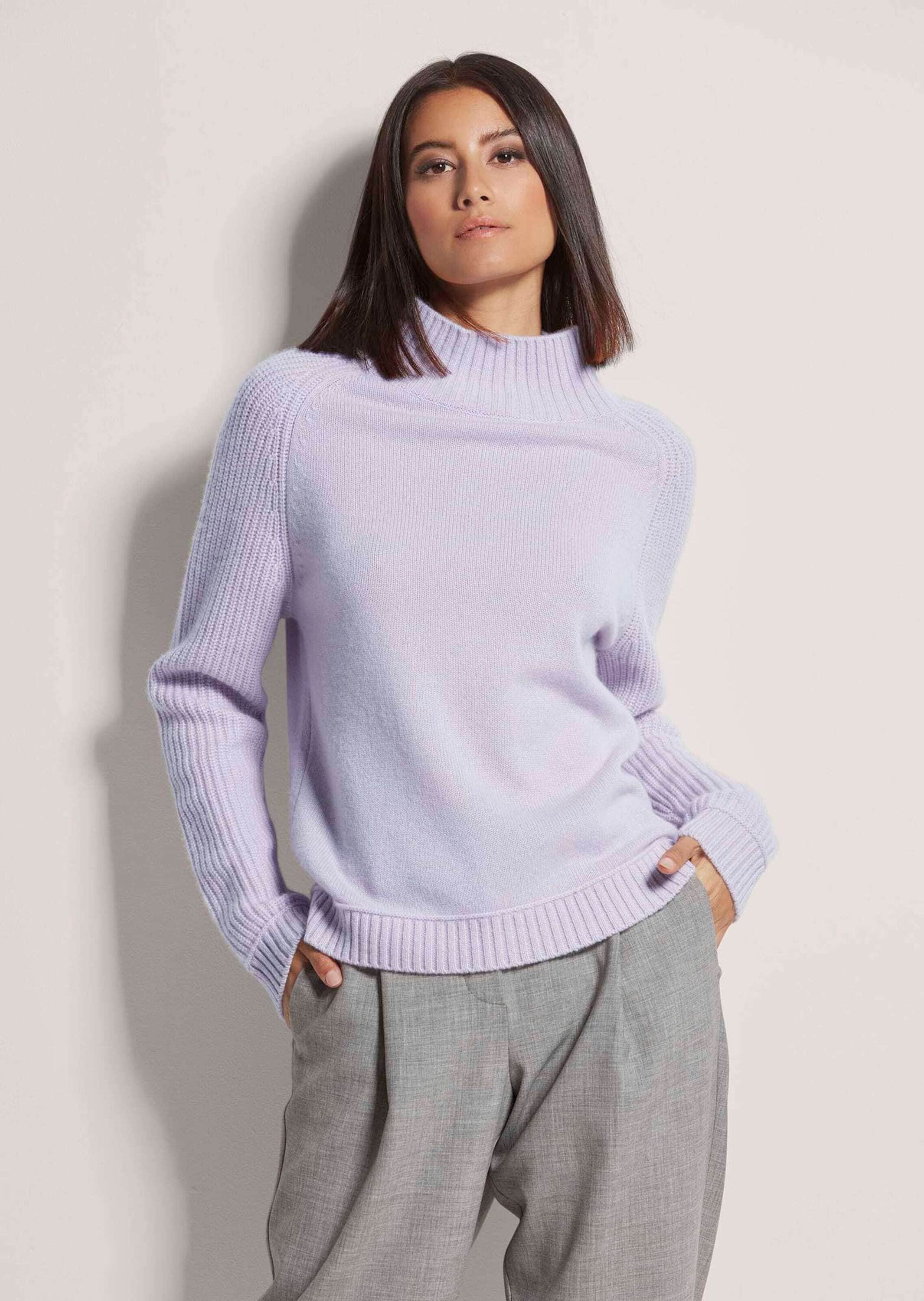 MADELEINE Longpullover »Pullover Kurzer Stehkragen-Pullover mit Kaschmir«