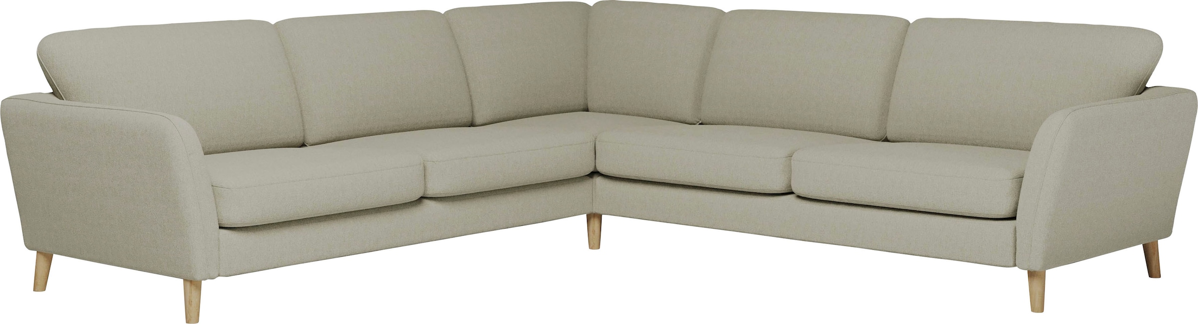 Home affaire Ecksofa »MARSEILLE 278/278 cm, L-Form,«, gleichschenklig, aus Eiche-Massivholz Beinen, verschiedene Bezüge