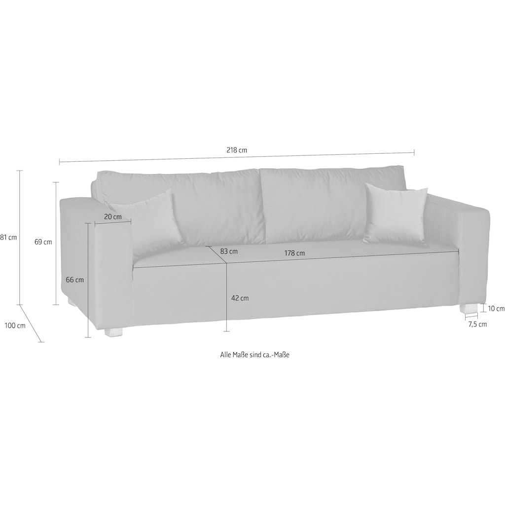 Fink 3-Sitzer »CARLO«, für Outdoor geeignet, UV beständig, Breite 218 cm