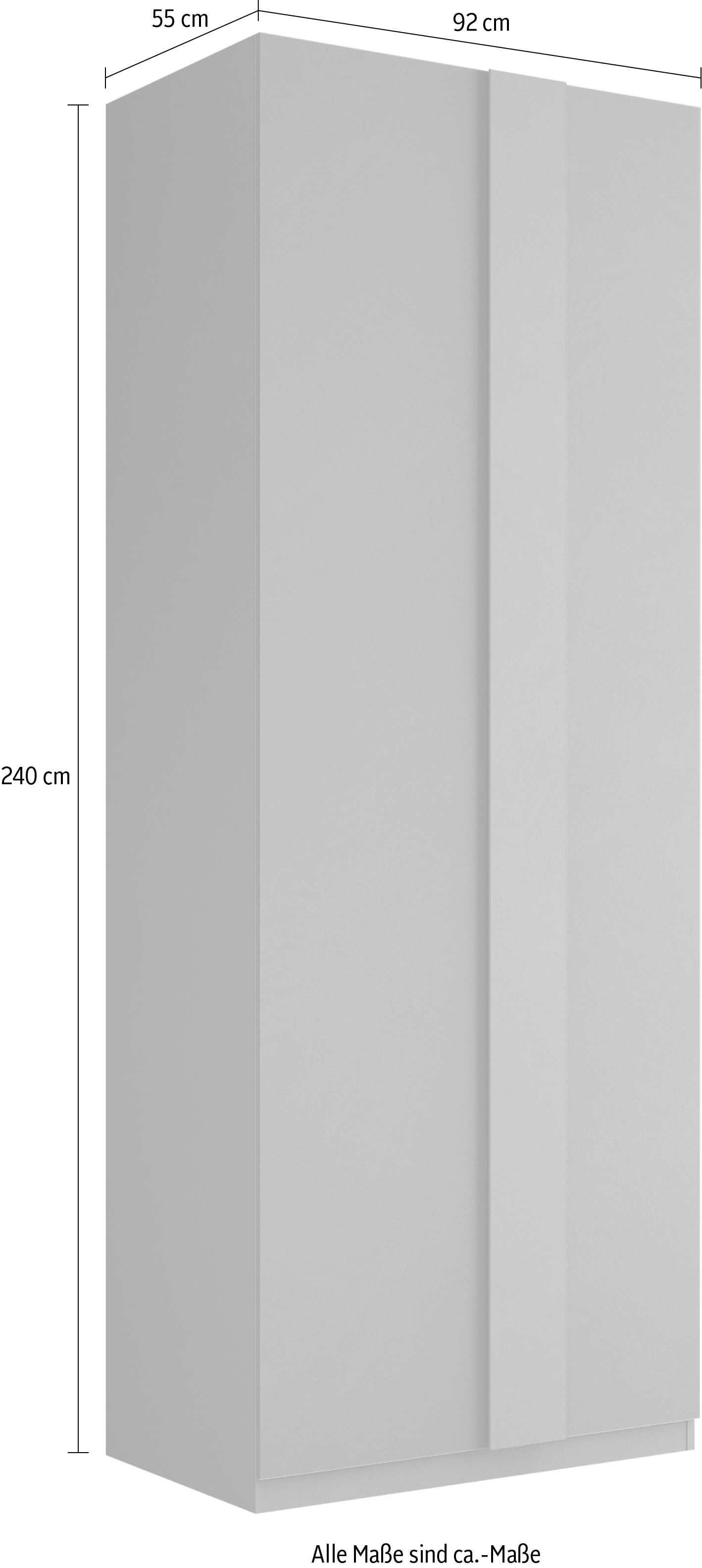 INOSIGN Drehtürenschrank »Jupiter, Kleiderschrank in 3 Breiten, trendiges Steingrau, Griffblende«