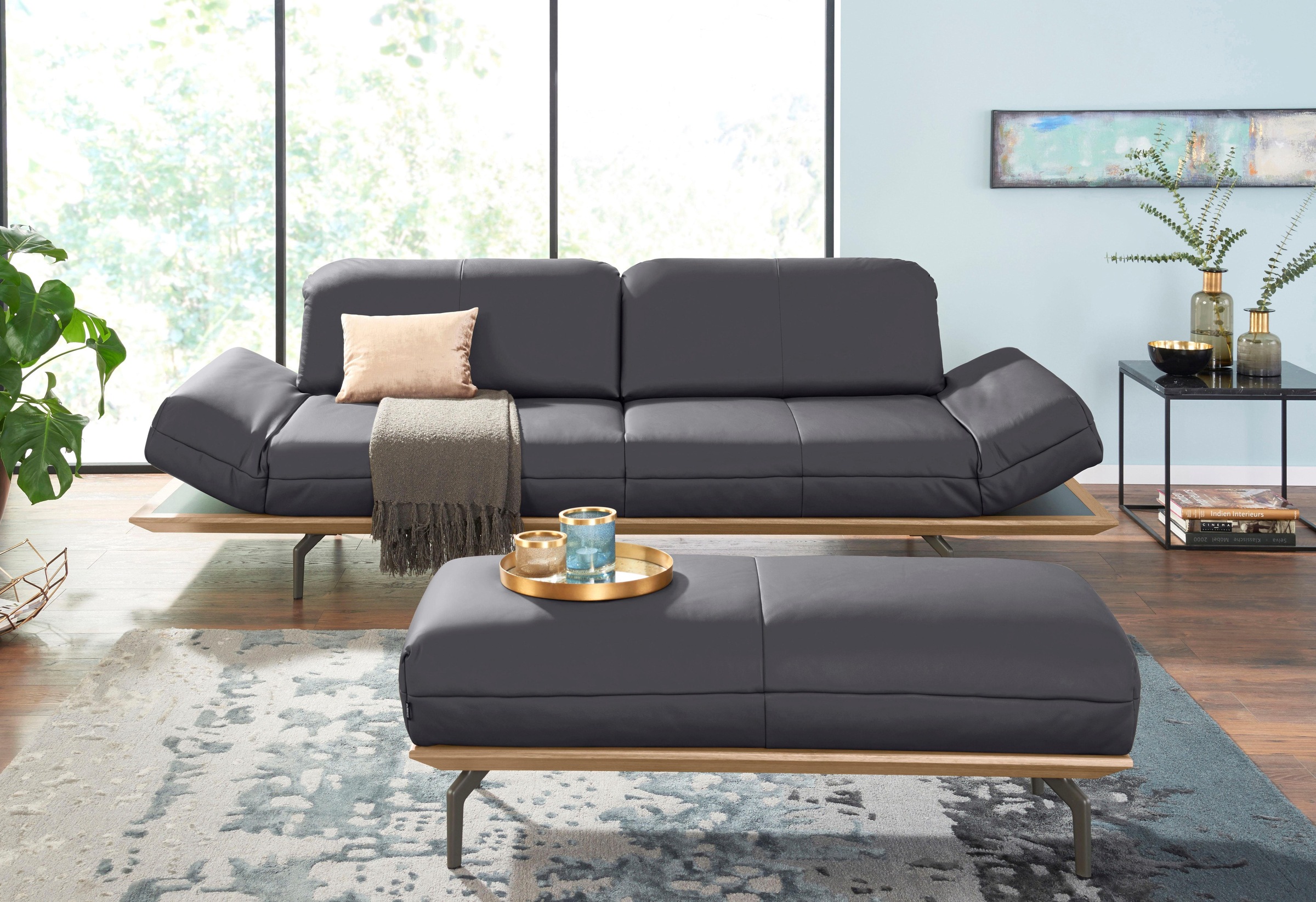 Creation BY ROLF BENZ 4-Sitzer »CR.420, Designsofa, Loungesofa«, in 2 Qualitäten, Holzrahmen in Eiche Natur oder Nußbaum, Breite 252 cm
