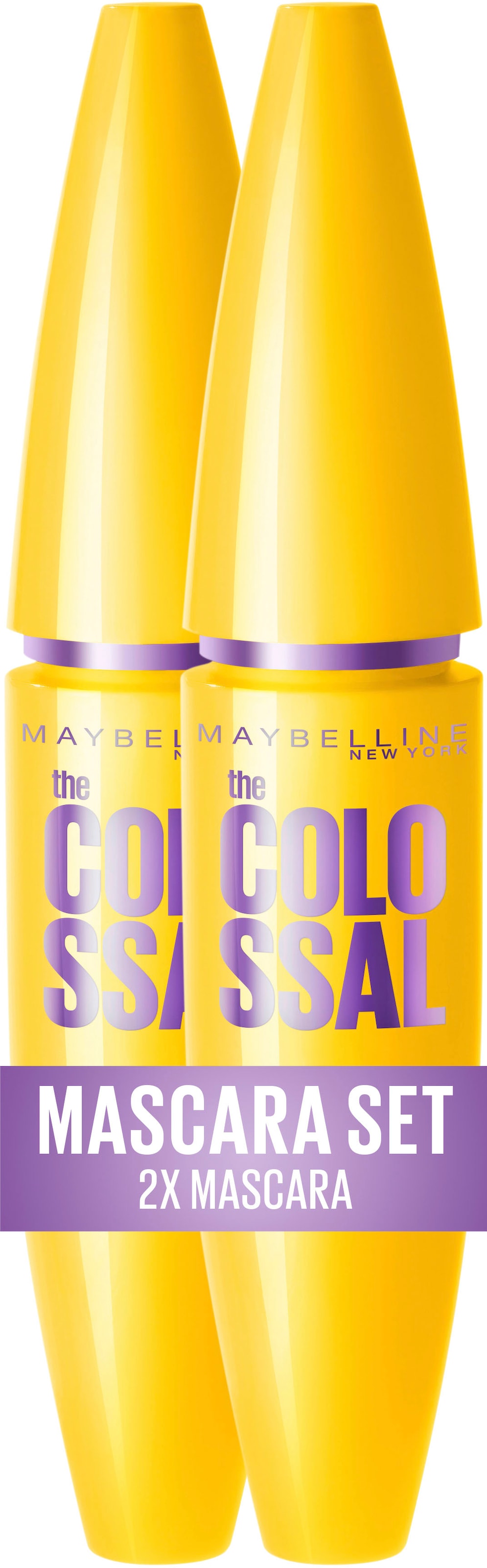 MAYBELLINE NEW YORK Mascara »Maybelline New York Volum' Express The Colossal Mascara«, (Packung, 2 tlg.), Wimperntusche, mit Collagen