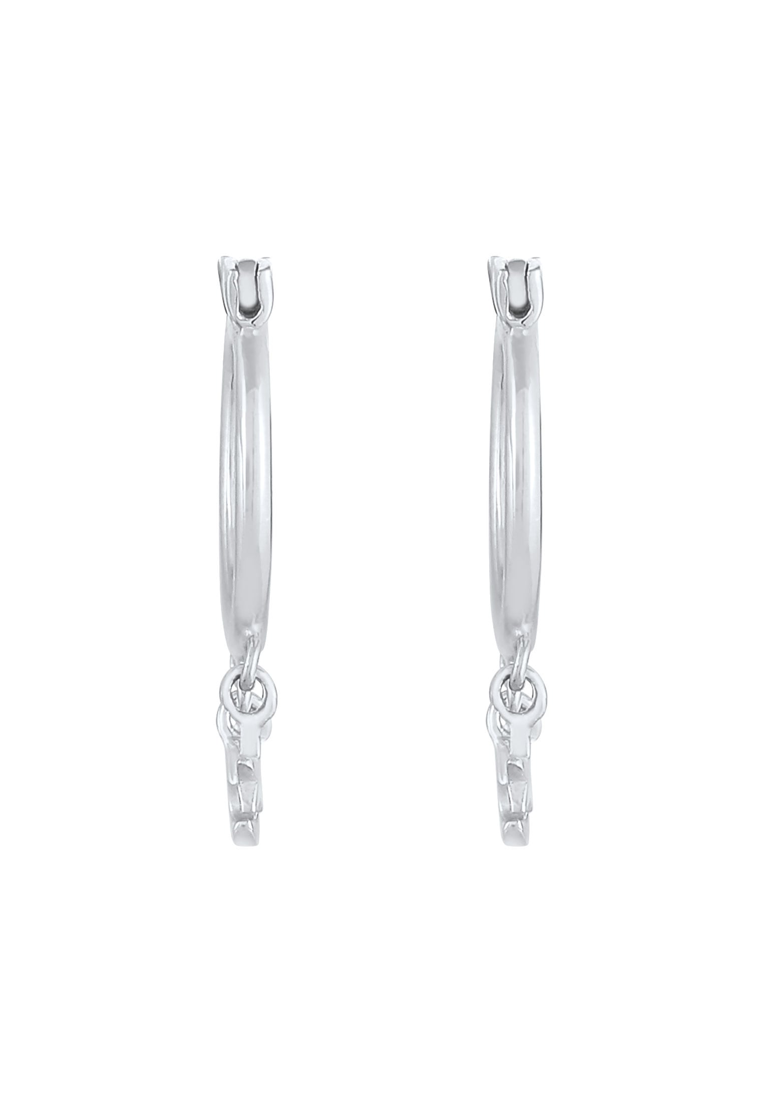 Elli Paar Creolen »Ohrringe Creolen Ohrhänger Stern Mond Look 925 Silber«