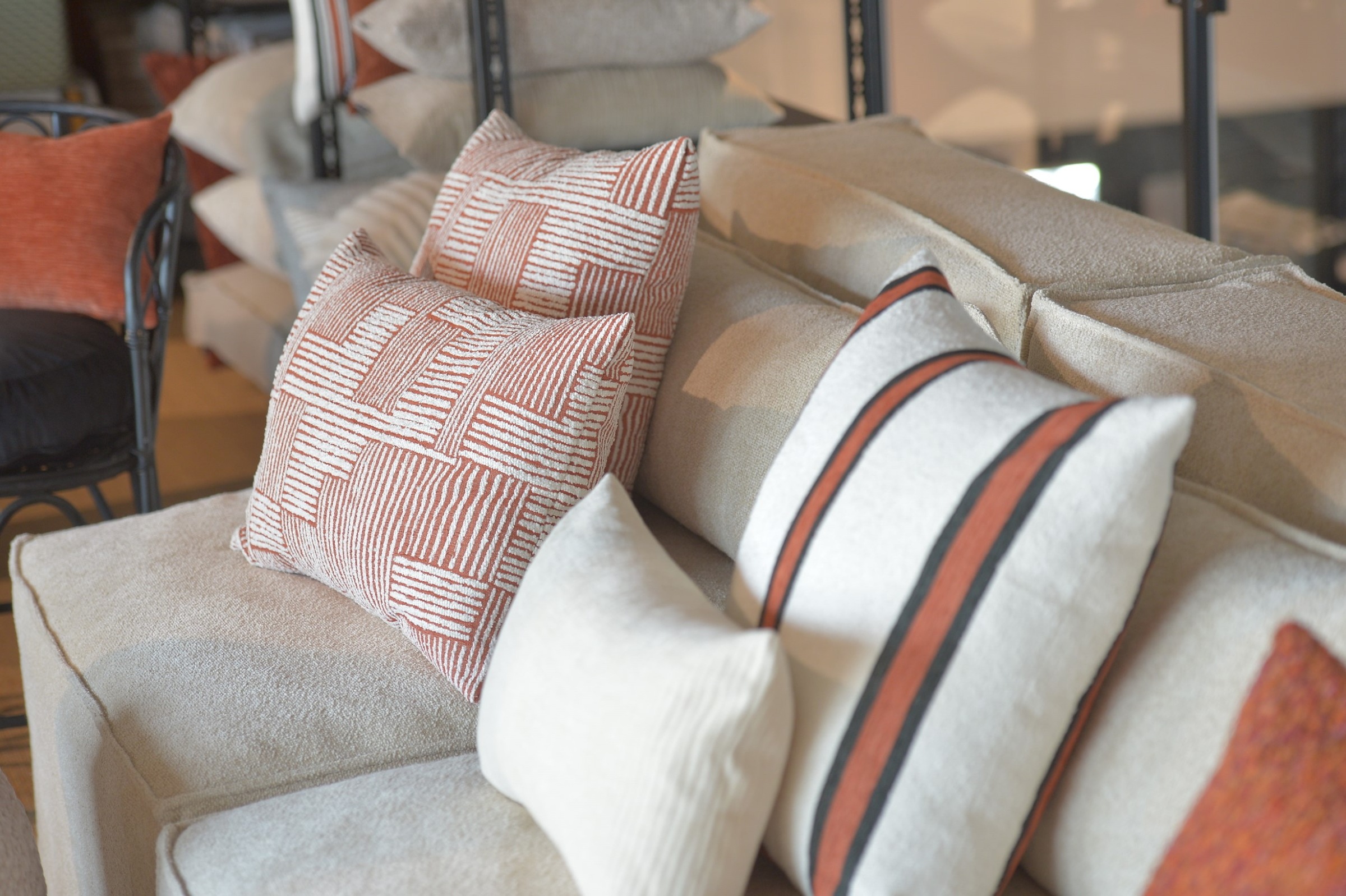 H.O.C.K. Dekokissen »Lou« Sofakissen inkl. Füllung, 50x50cm, Dekokissen, feine Streifen