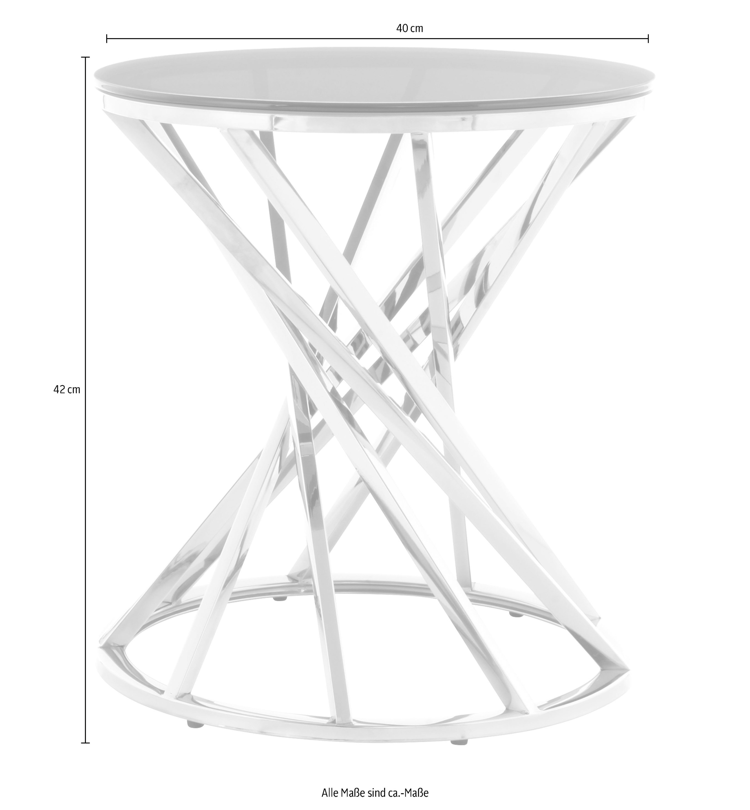 Kayoom Beistelltisch »Wesley 125, Beistelltisch in elegantem Design,edles Gestell aus Metall«, (1 St.), Glamouröses Design, hochwertige Verarbeitung, Hingucker-Gestell