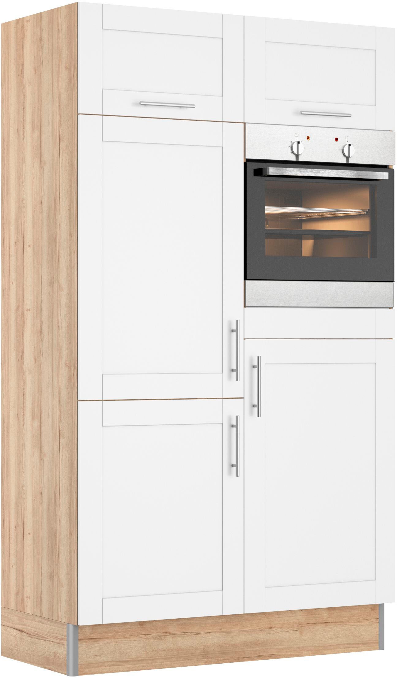 KOCHSTATION Küche »KS-Ahus, Back-/Kühlmodul«, Breite 120 cm, wahlw. mit E-Geräten, Soft Close Funktion, MDF Fronten