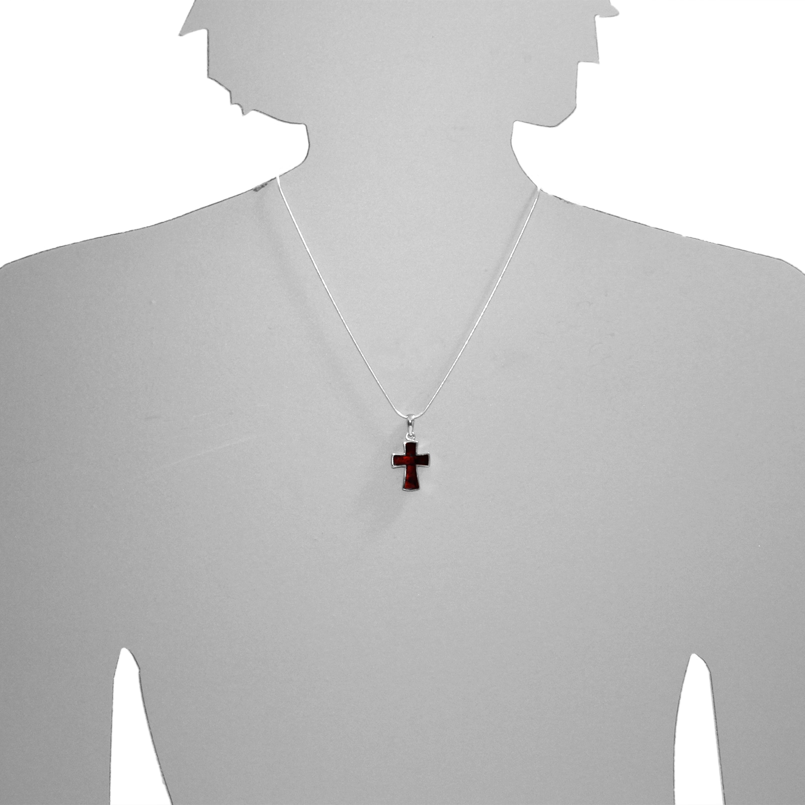 OSTSEE-SCHMUCK Kettenanhänger »- Kreuz 23 x 18 mm - Silber 925/000 - Bernstein«