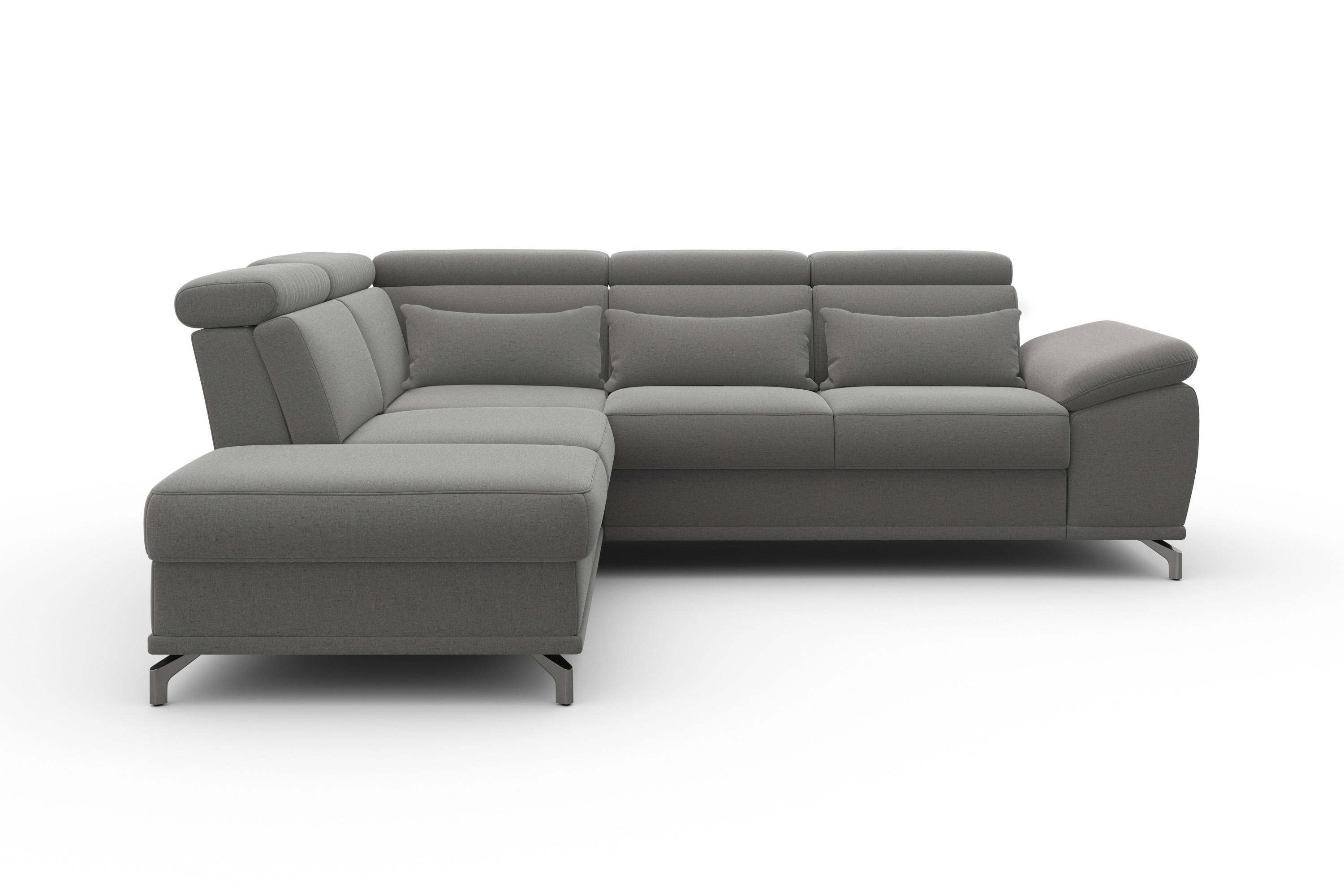 sit&more Ecksofa "Cabrio L-Form, B: 274 cm, mit Sitztiefen-, Arm- & Kopfteilverstellung" 3 Nierenkissen, Federkern, optional Schlaffunktion und