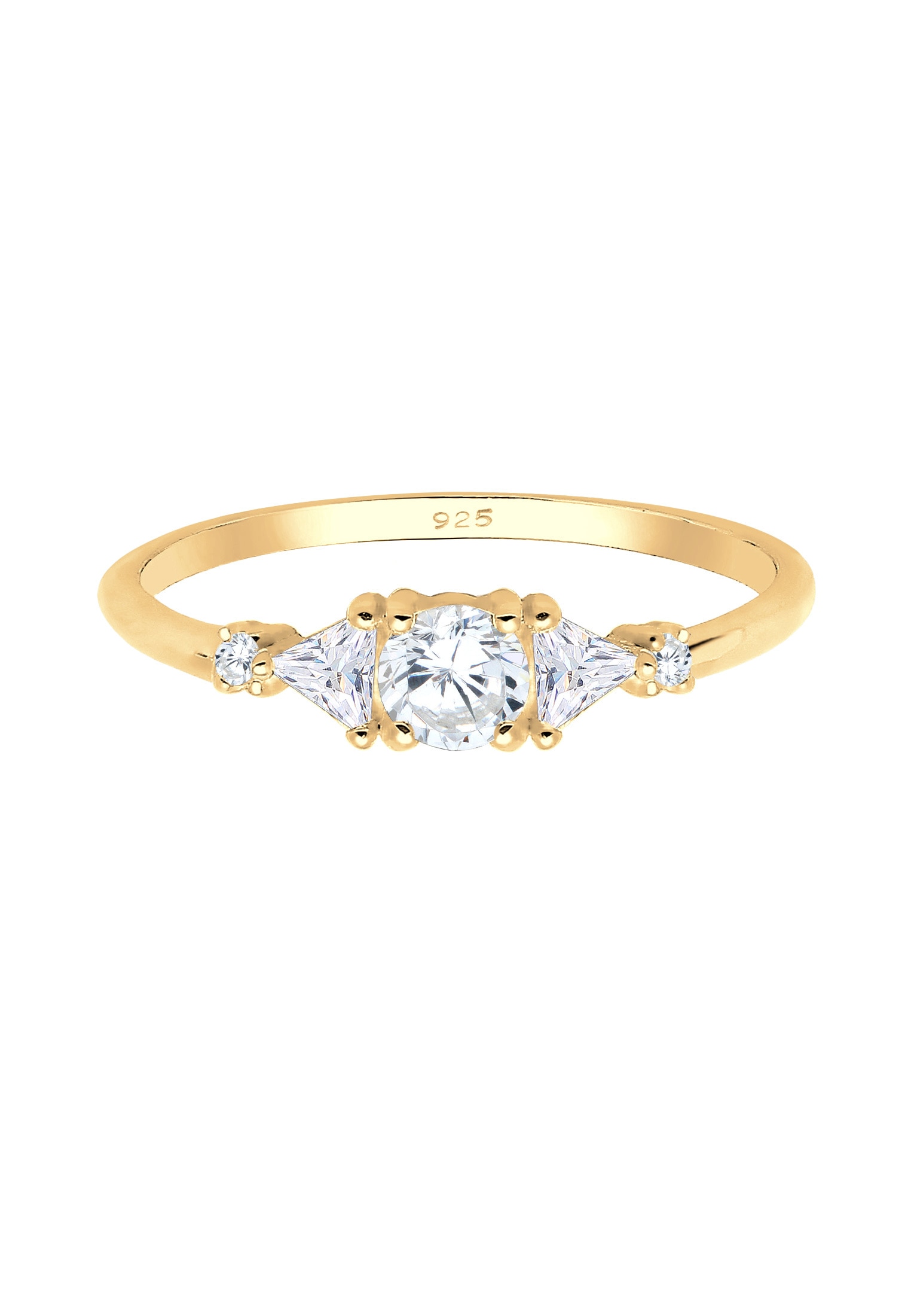 Elli Premium Verlobungsring »Ring Verlobung Zirkonia Dreieck Funkelnd 925 Silber«