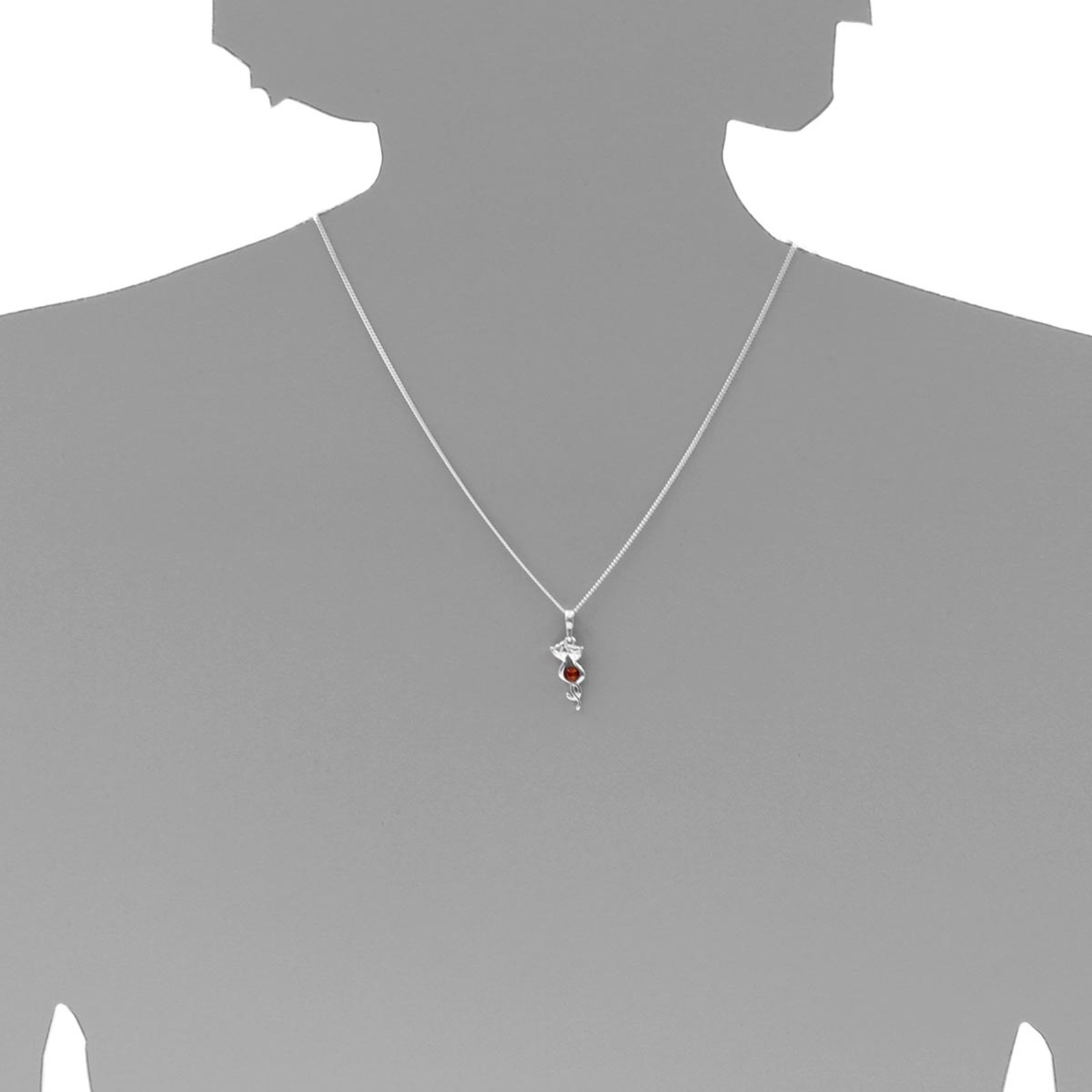 OSTSEE-SCHMUCK Kette mit Anhänger »- Katze - Silber 925/000 - Bernstein«