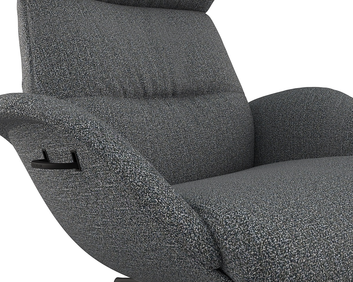 FLEXLUX Relaxsessel »Fernsehsessel More, ergonomisch, drehbar, robuster Fuß, Scandi«, Premium Komfort, Rücken- & Kopfteilverstellung, drehbar, Fuß schwarz