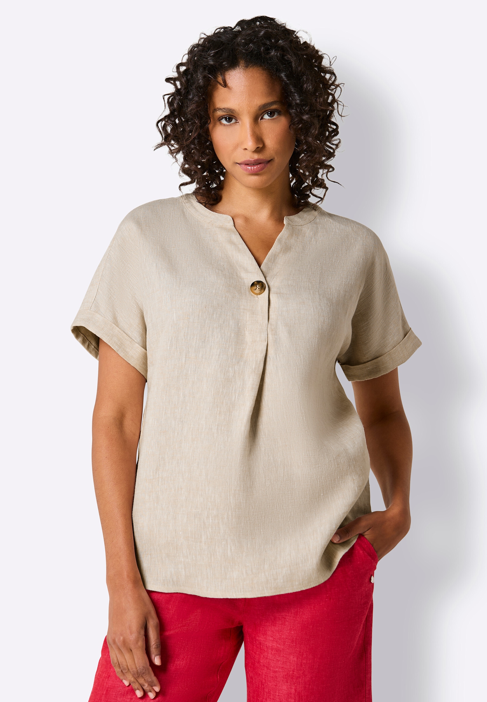 creation L Schlupfbluse »Leinen-Bluse Leinenbluse in A-Form«