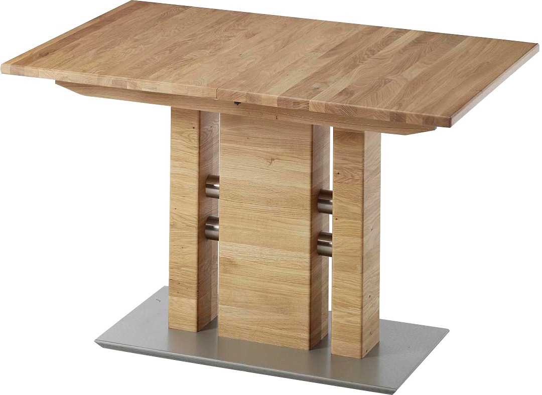 K+W Komfort & Wohnen Esstisch »5030«, Funktionstisch mit Synchronauszug, Massivholz,2 Breiten wählbar