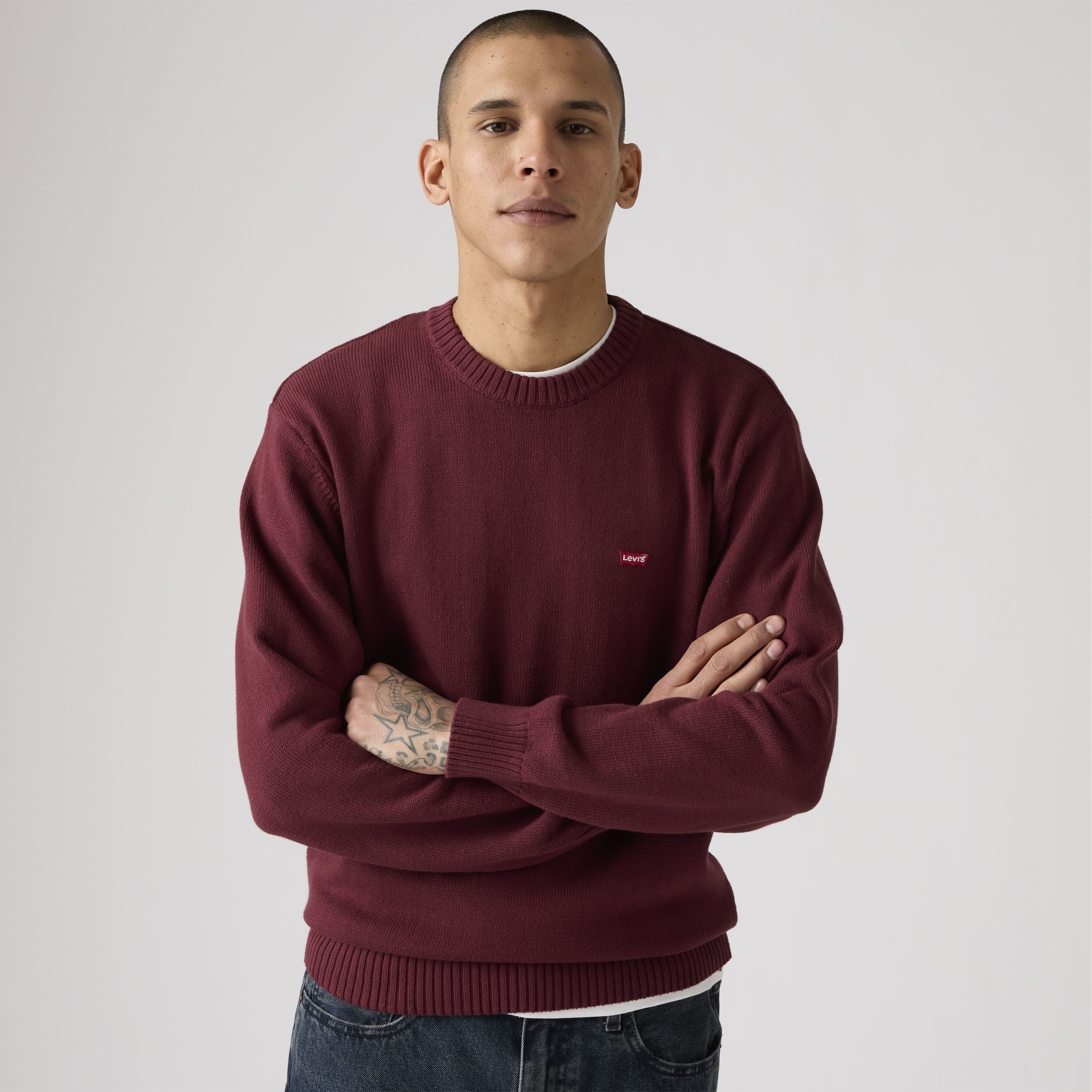 Levi's® Strickpullover »CLASSIC HM SWEATER« mit Logostickerei und aus reiner Baumwolle