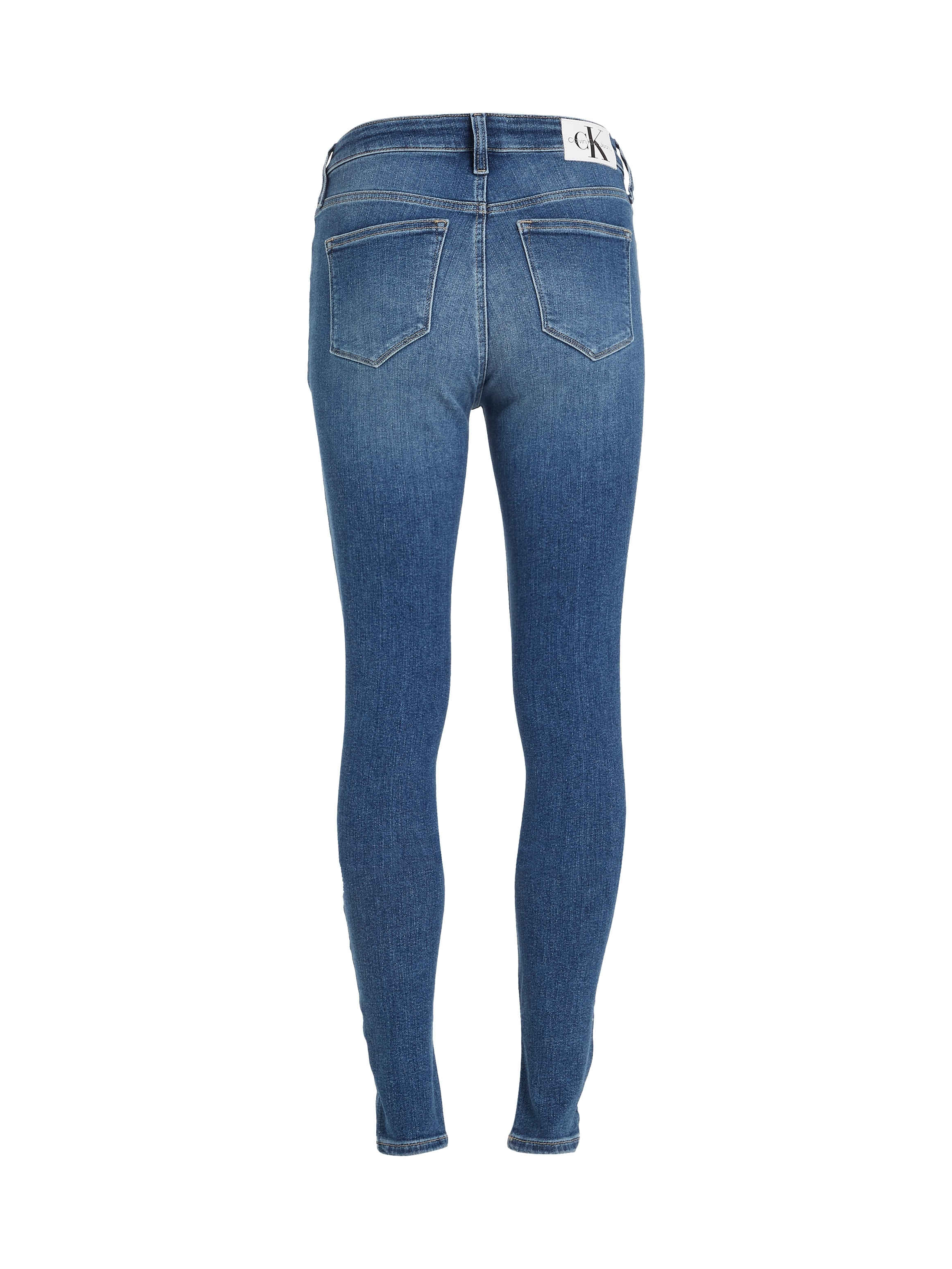 hinteren Calvin Klein Skinny-fit-Jeans Leder-Badge SUPER Calvin Bundabschluss Klein Jeans »HIGH RISE mit OTTO ANKLE«, Jeans bei SKINNY am
