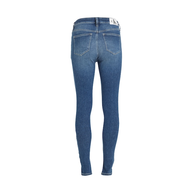 Calvin Klein Jeans Skinny-fit-Jeans »HIGH RISE SUPER SKINNY ANKLE«, mit Calvin  Klein Jeans Leder-Badge am hinteren Bundabschluss bei OTTO
