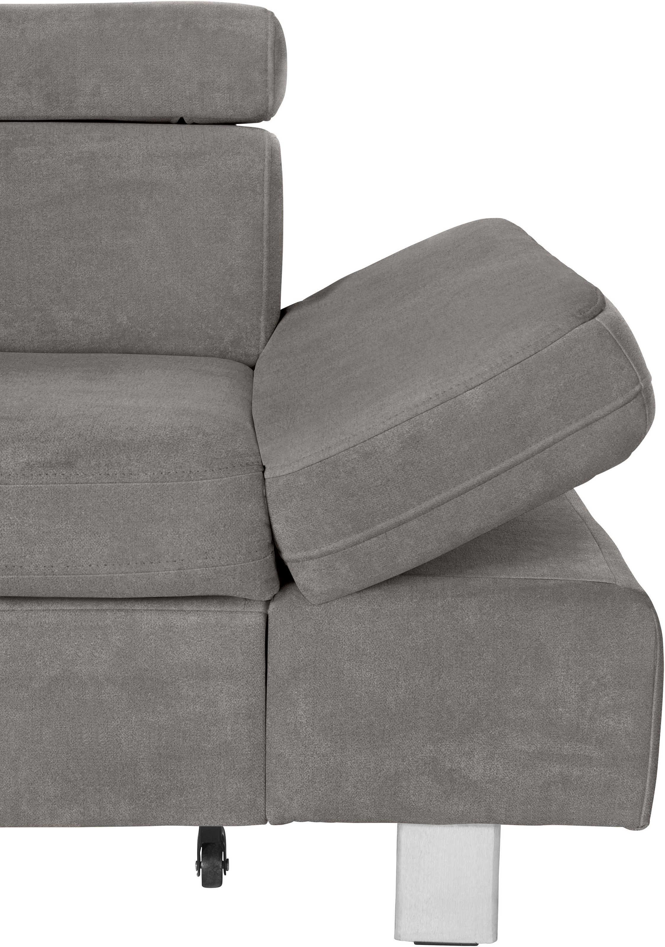 exxpo - sofa fashion Ecksofa »Fiji, hochwertige Detailverarbeitung im Sitz und Rücken, L-Form«, bequem durch Kopf- und Armteilverstellung, wahlweise mit Bettfunktion