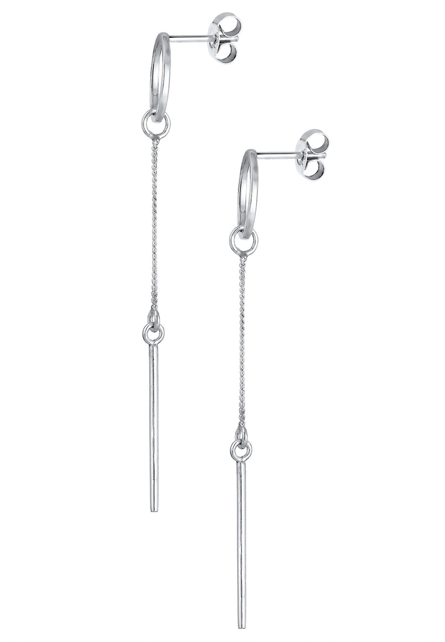 Elli Paar Ohrhänger »Ohrringe Ohrstecker Lang Stab Kreis 925 Sterling Silber«