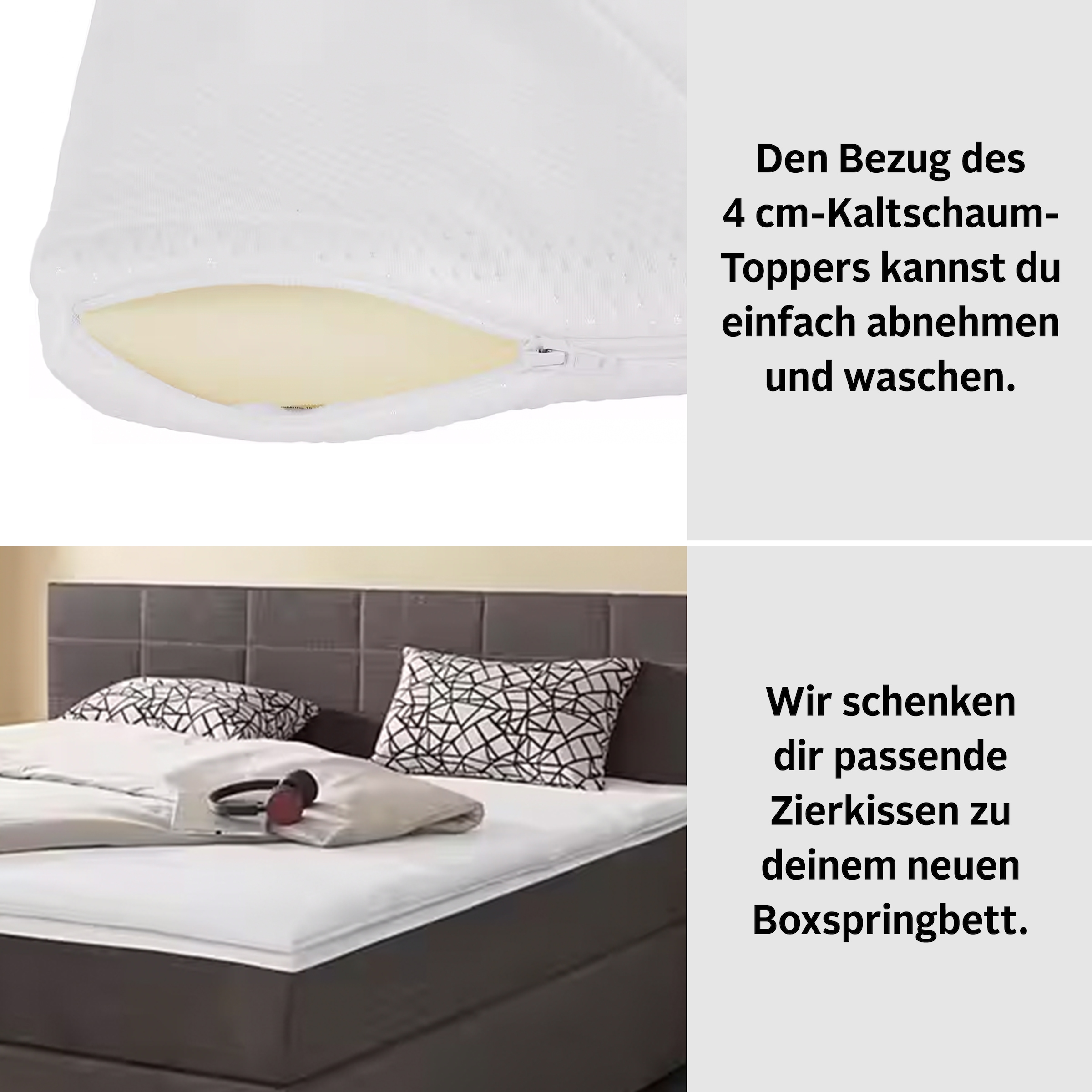 COTTA Boxspringbett Simba, wahlweise mit oder ohne Matratze und Topper