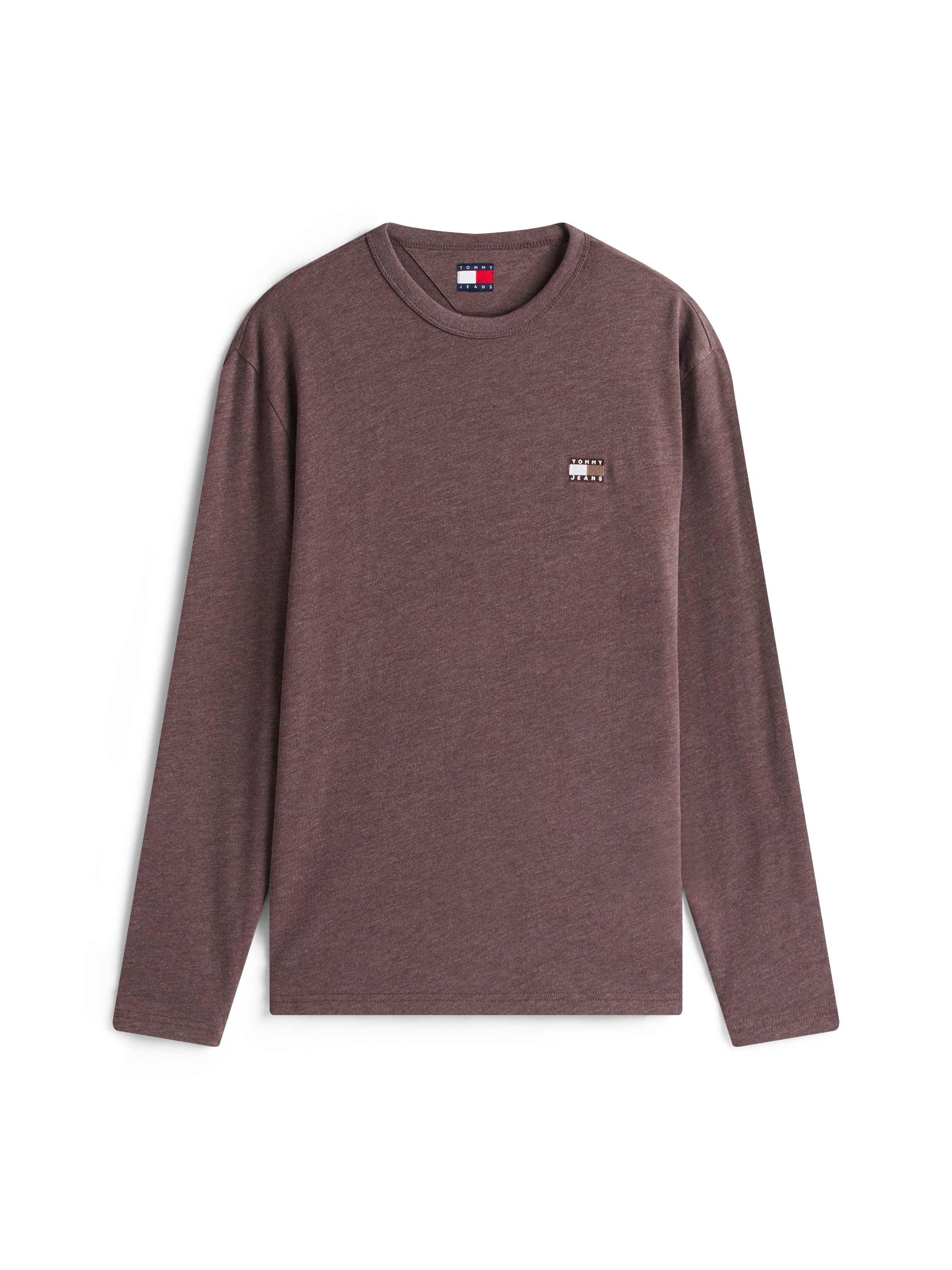Tommy Jeans Langarmshirt »TJM REG BADGE« Jersey, Rundhals, meliert, regular fit