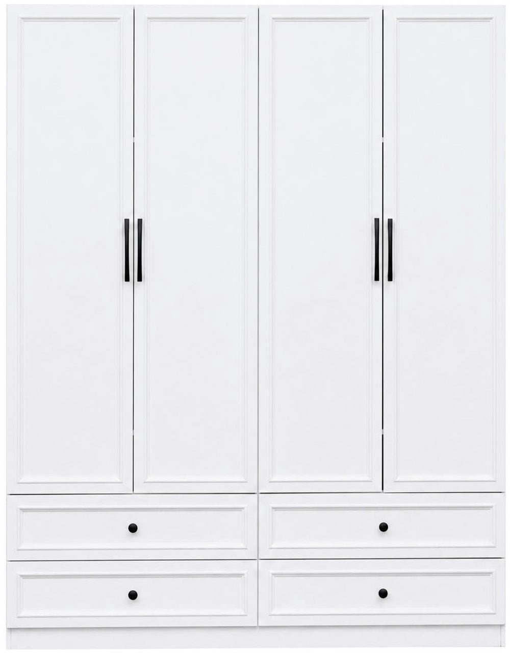 OTTO home Kleiderschrank »Arrian 160 cm Weiß | 4-türiger Drehtürenschrank im Landhausstil« EXTRA VIEL PLATZ FÜR IHRE GARDEROBE