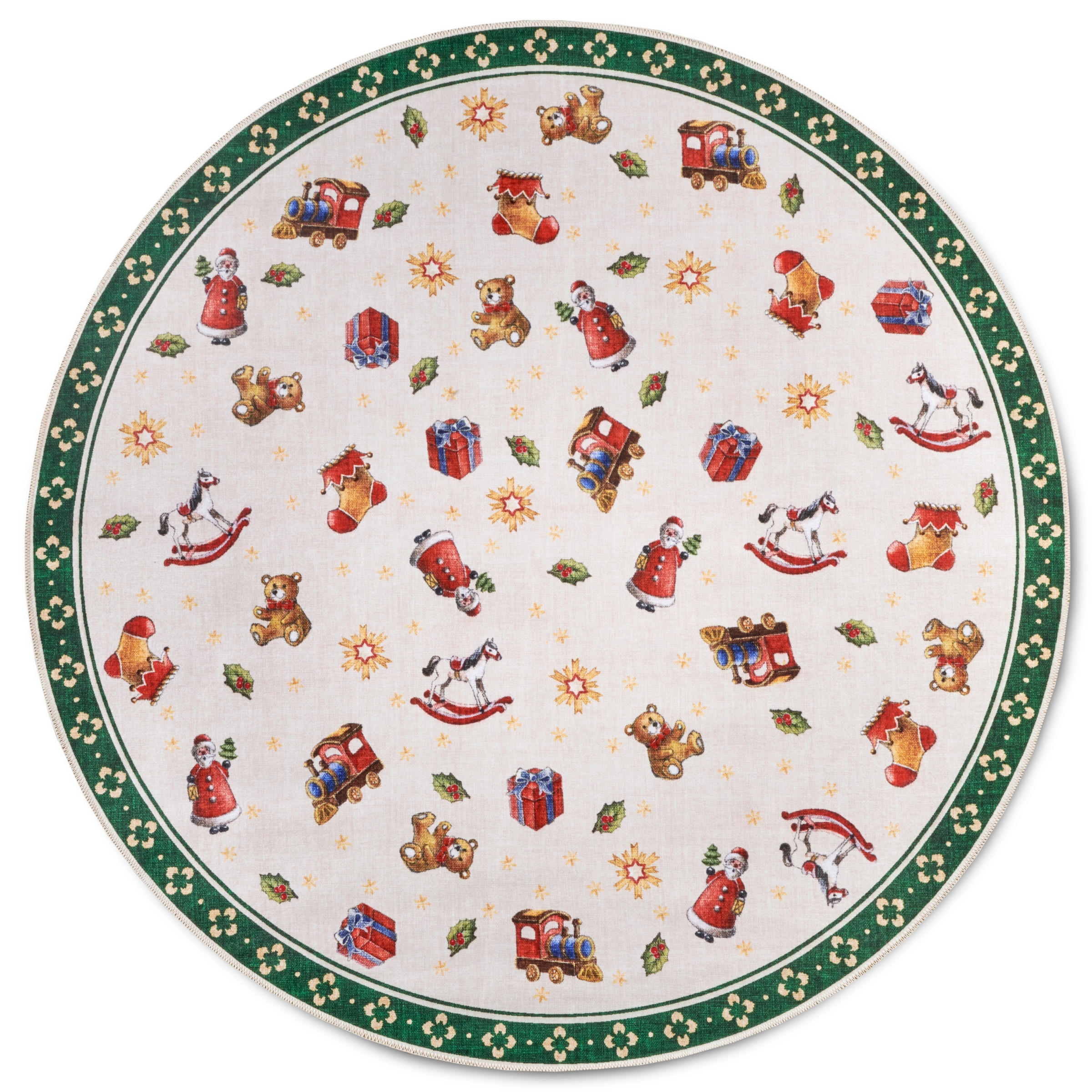 Villeroy & Boch Teppich »Nostalgic«, rund, 3 mm Höhe, klassisch, Weihnachten, Wohnzimmer, Flur, Geschenk, Toys Delight, Deko